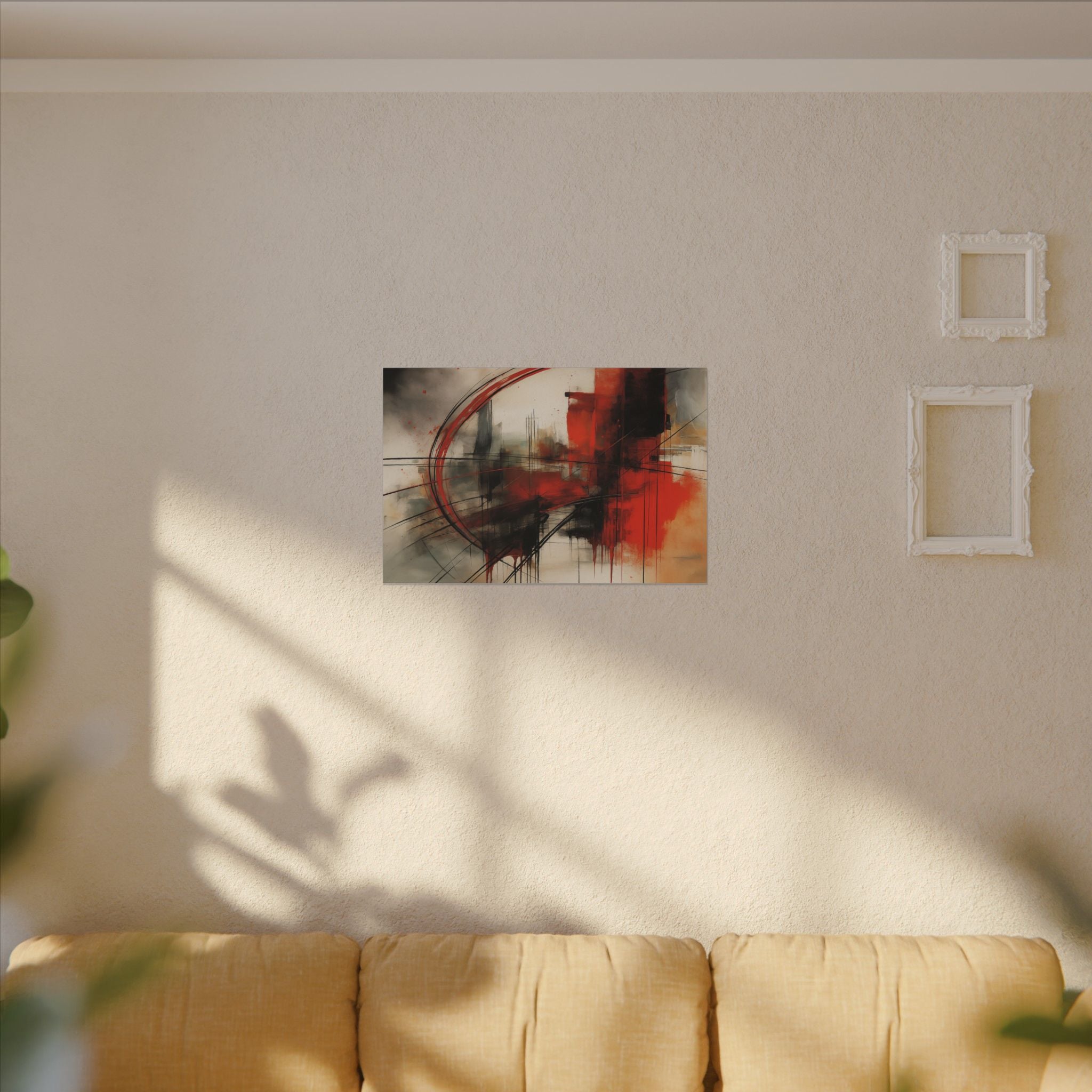 Abstract Red and Black Wall Art Canvas, Home Decor, Modern Art, Office Wall Decor, Minimalist Art, Gift for Art Lovers