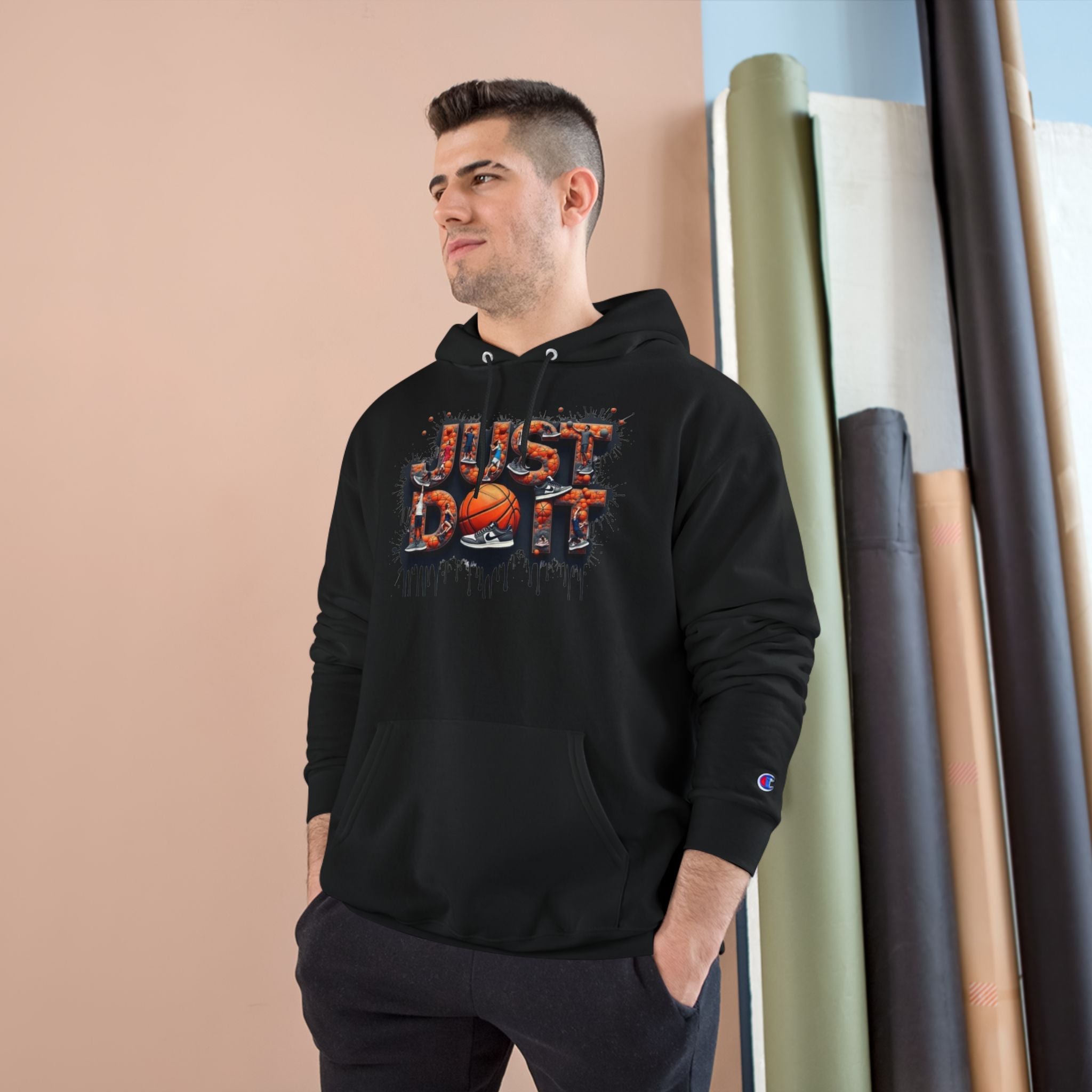 Sporty Champion Hoodie - Just Do It, Casual Wear, Gym Fashion, Athleisure Style, Gift for Basketball Fans