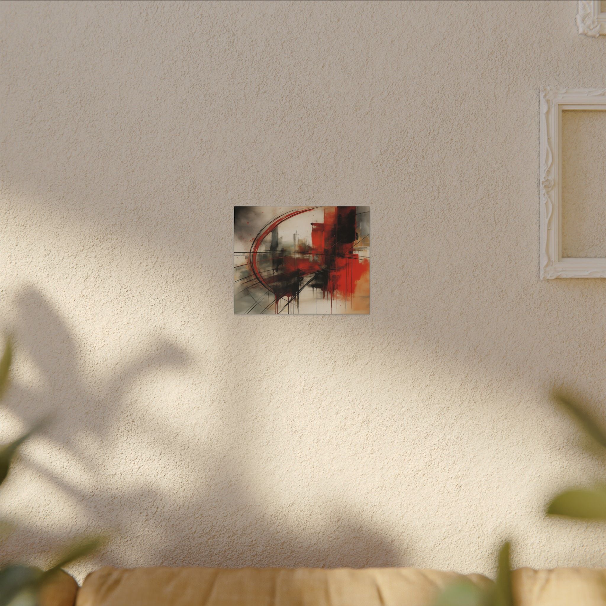 Abstract Red and Black Wall Art Canvas, Home Decor, Modern Art, Office Wall Decor, Minimalist Art, Gift for Art Lovers