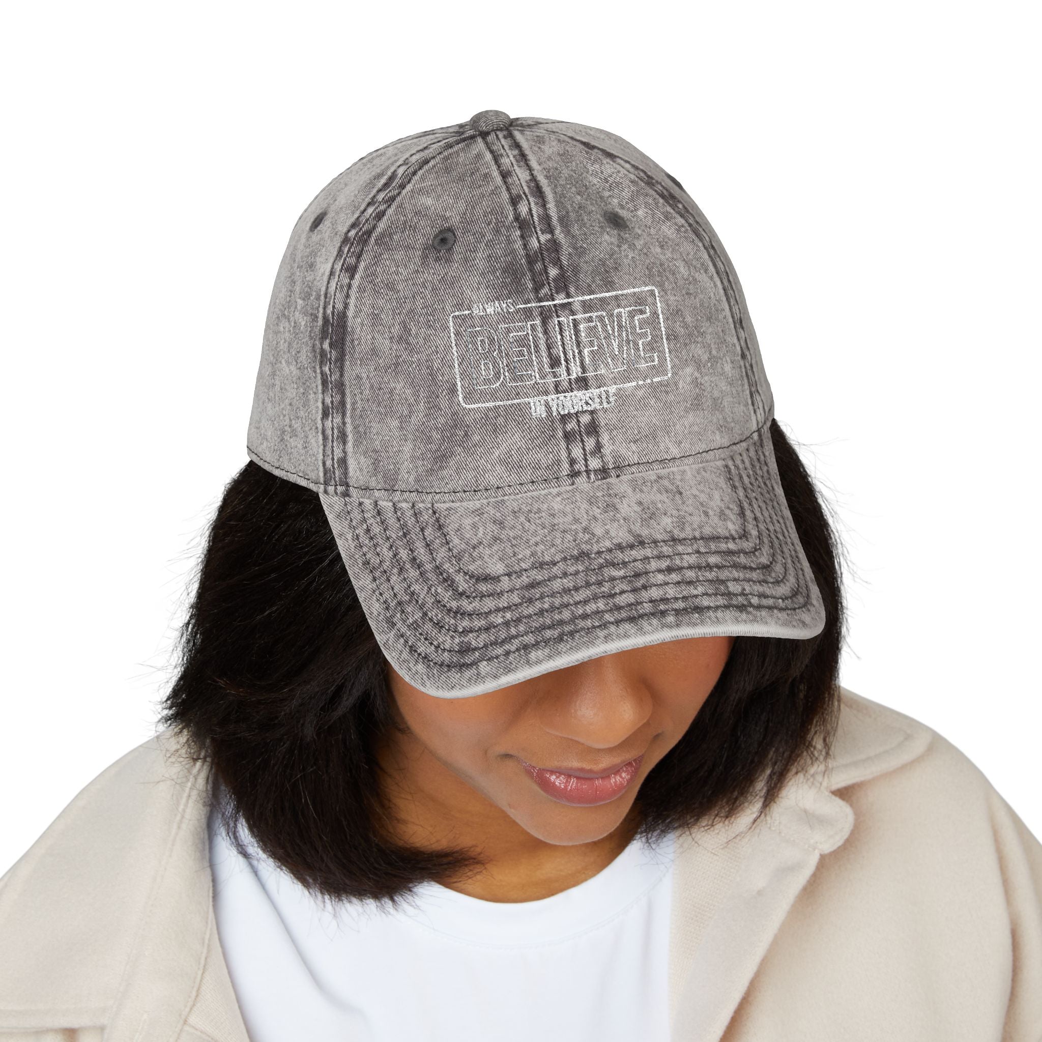 Vintage Embroidered Cap - Believe Design, Casual Wear, Gift for Him/Her, Summer Accessory, Inspiring Headwear