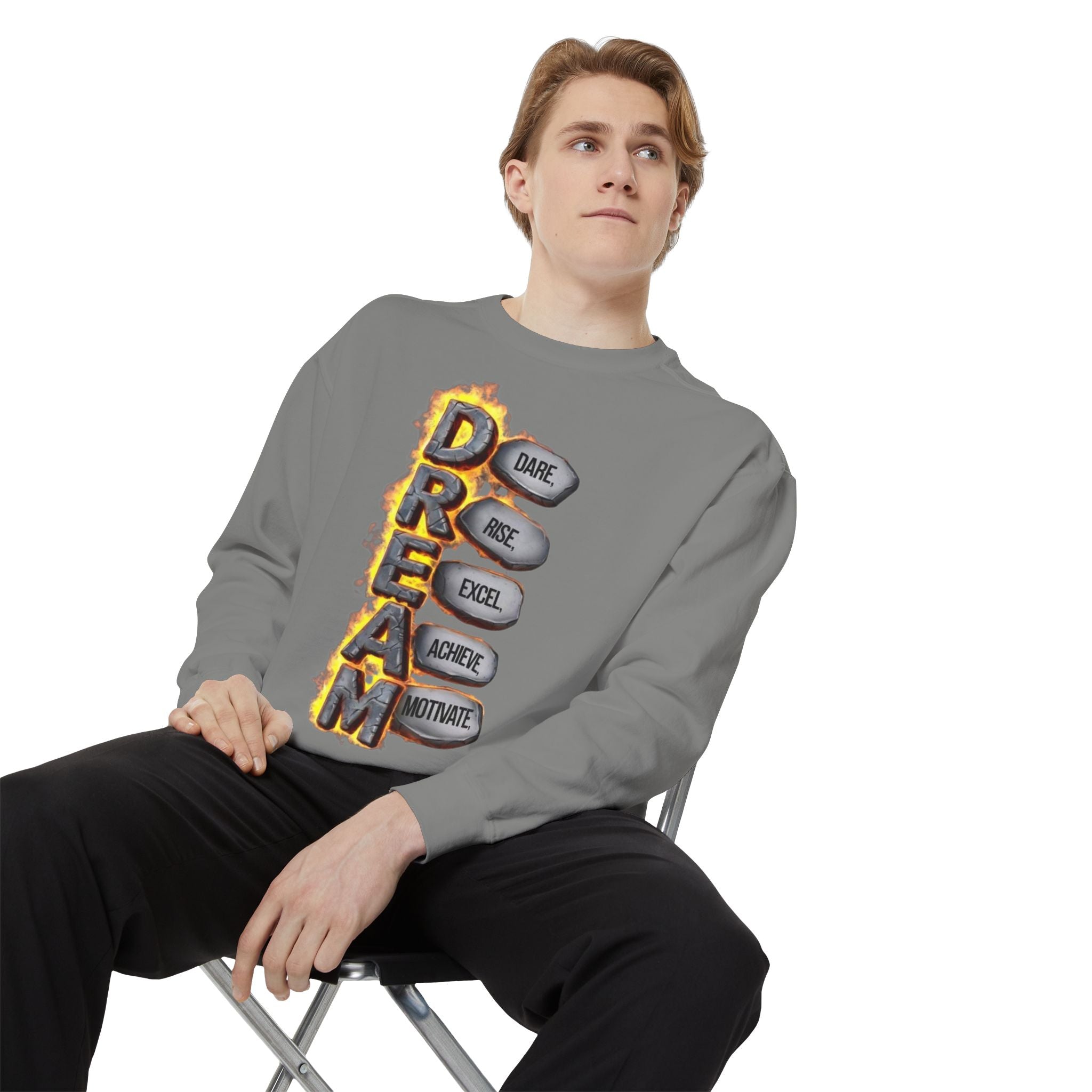 Dream Inspiring Unisex Sweatshirt, Cozy Motivational Gift, Perfect for Casual Outings, Dreamers & Creatives, Inspirational Apparel
