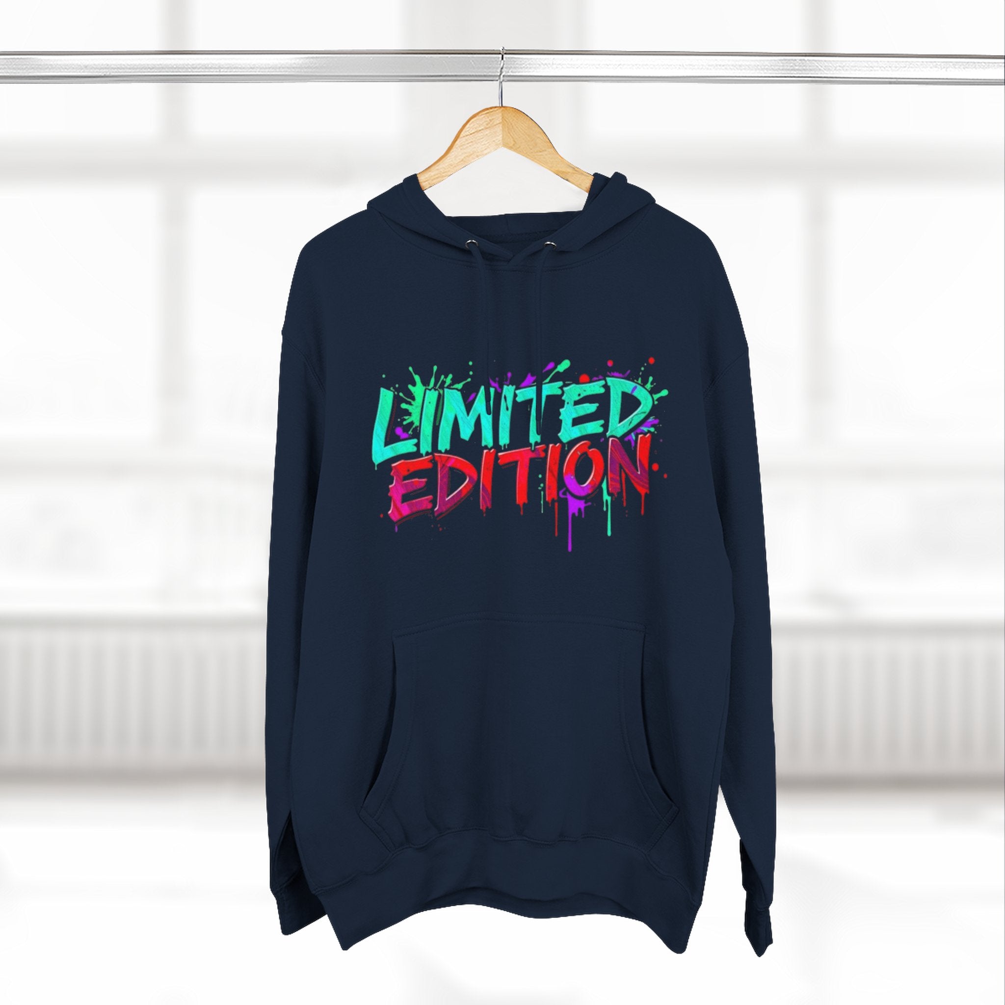 Limited Edition Three-Panel Fleece Hoodie, Streetwear Sweatshirt, Casual Hoodie, Gift for Him, Fall Fashion, Cozy Apparel