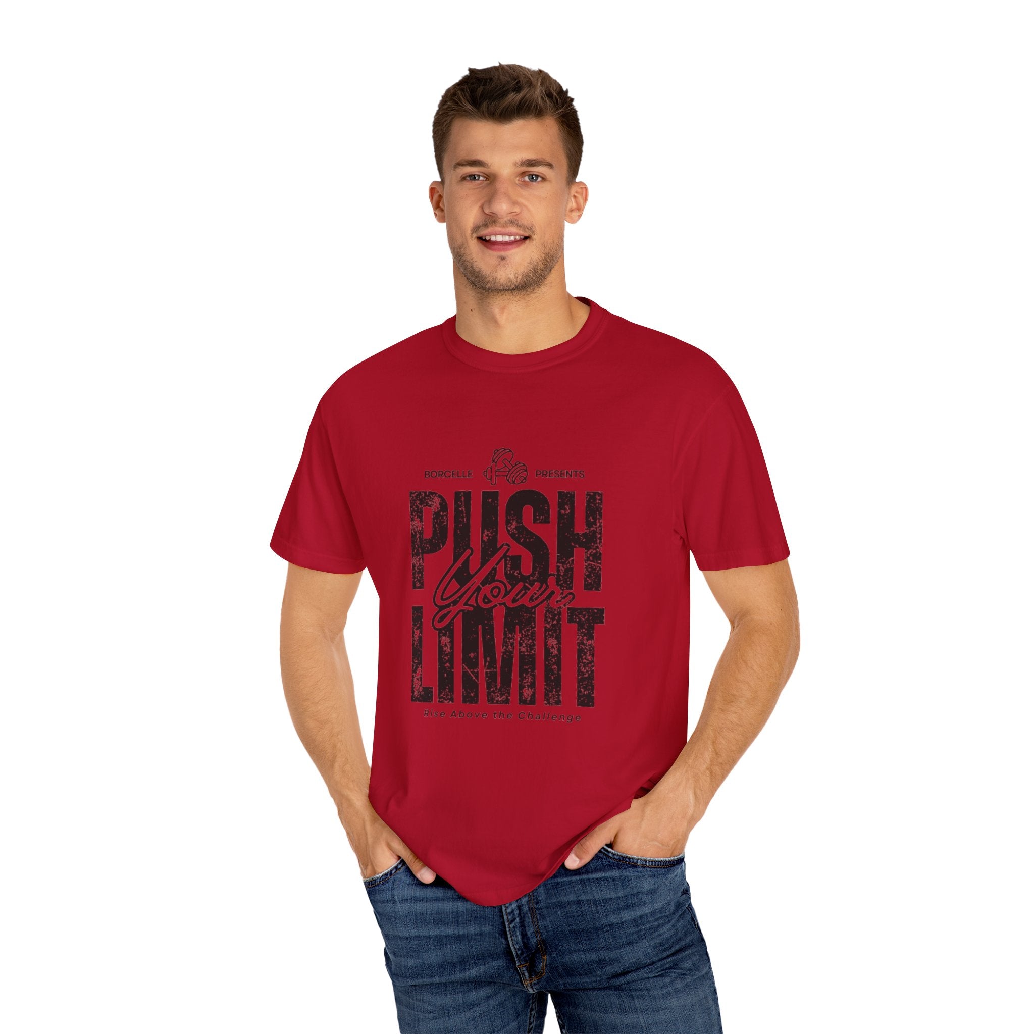 Motivational Gym T-shirt, Push Your Limit Tee, Workout Top, Fitness Apparel, Unisex Activewear, Inspirational Clothing