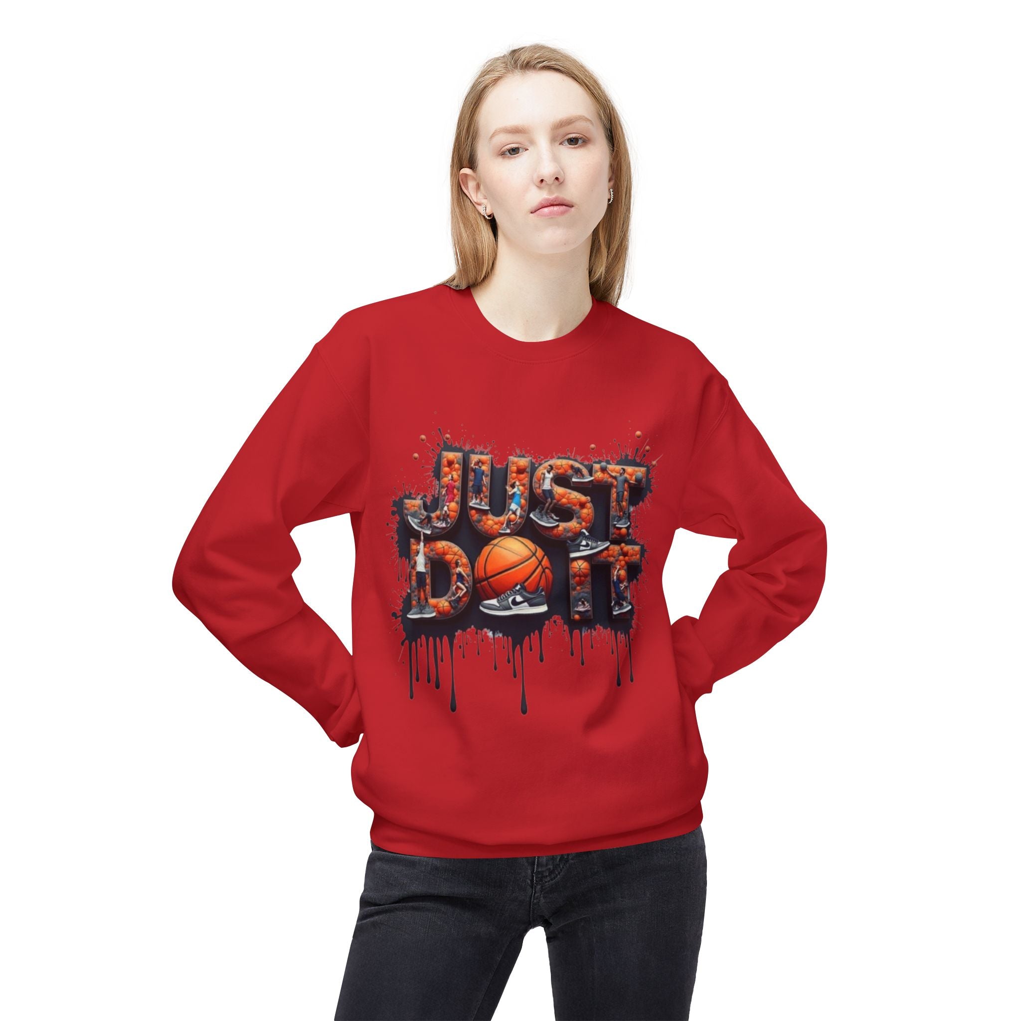 Sporty Basketball Crewneck Sweatshirt, Perfect for Athletes, Basketball Fans, Casual Wear, Gifts for Him, Game Day Essentials