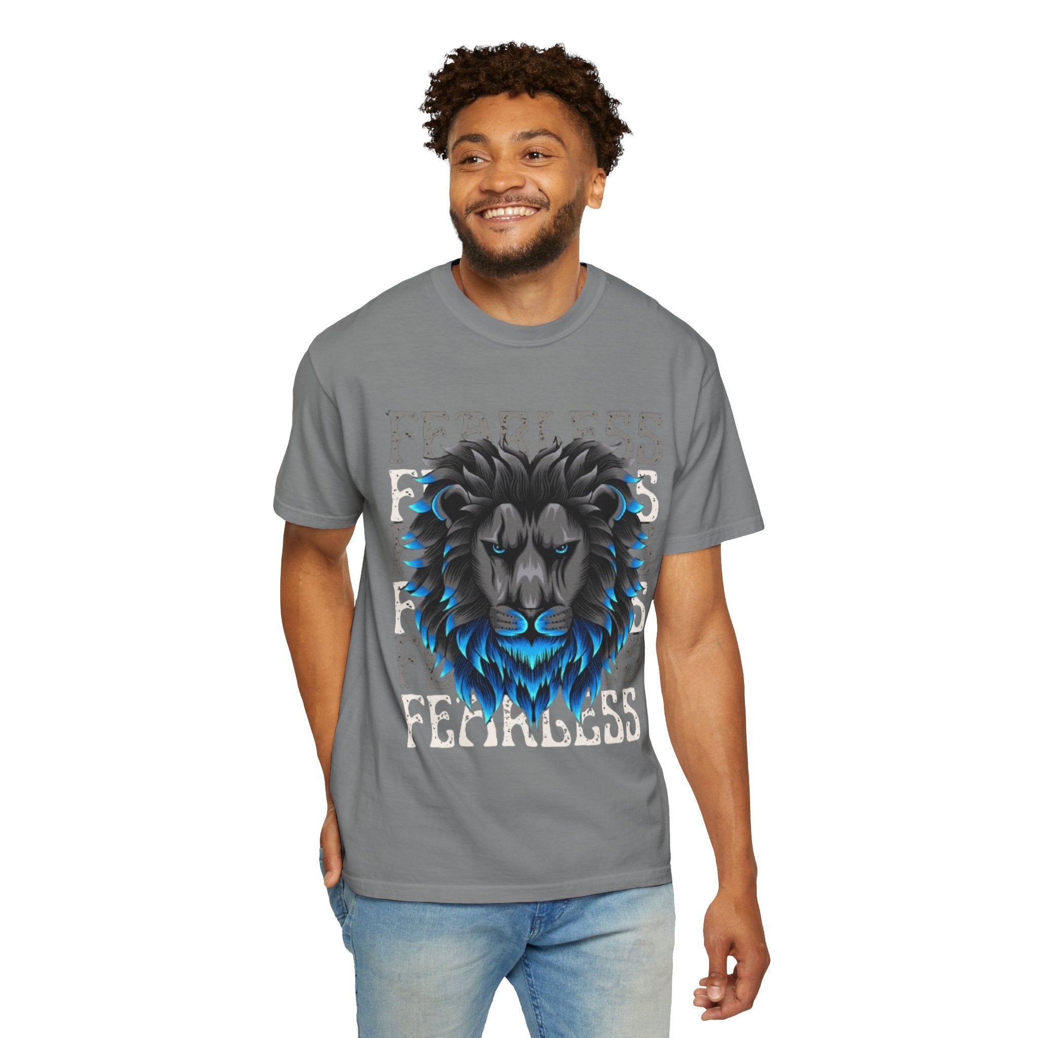 Fearless Lion Graphic T-Shirt, Unisex Short Sleeve Tee, Animal Lover Gift, Inspirational Outfit, Casual Wear, Birthday Present