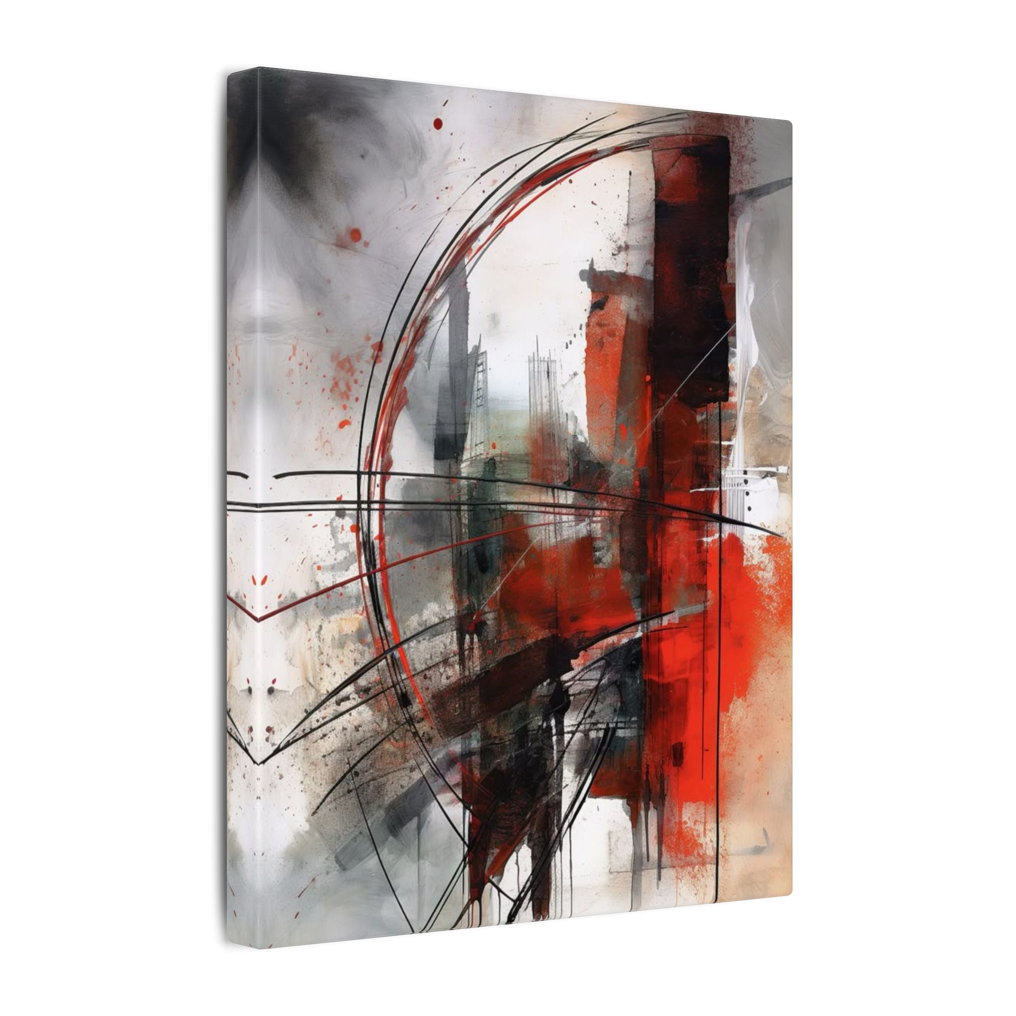Abstract Red and Black Wall Art Canvas, Home Decor, Modern Art, Office Wall Decor, Minimalist Art, Gift for Art Lovers