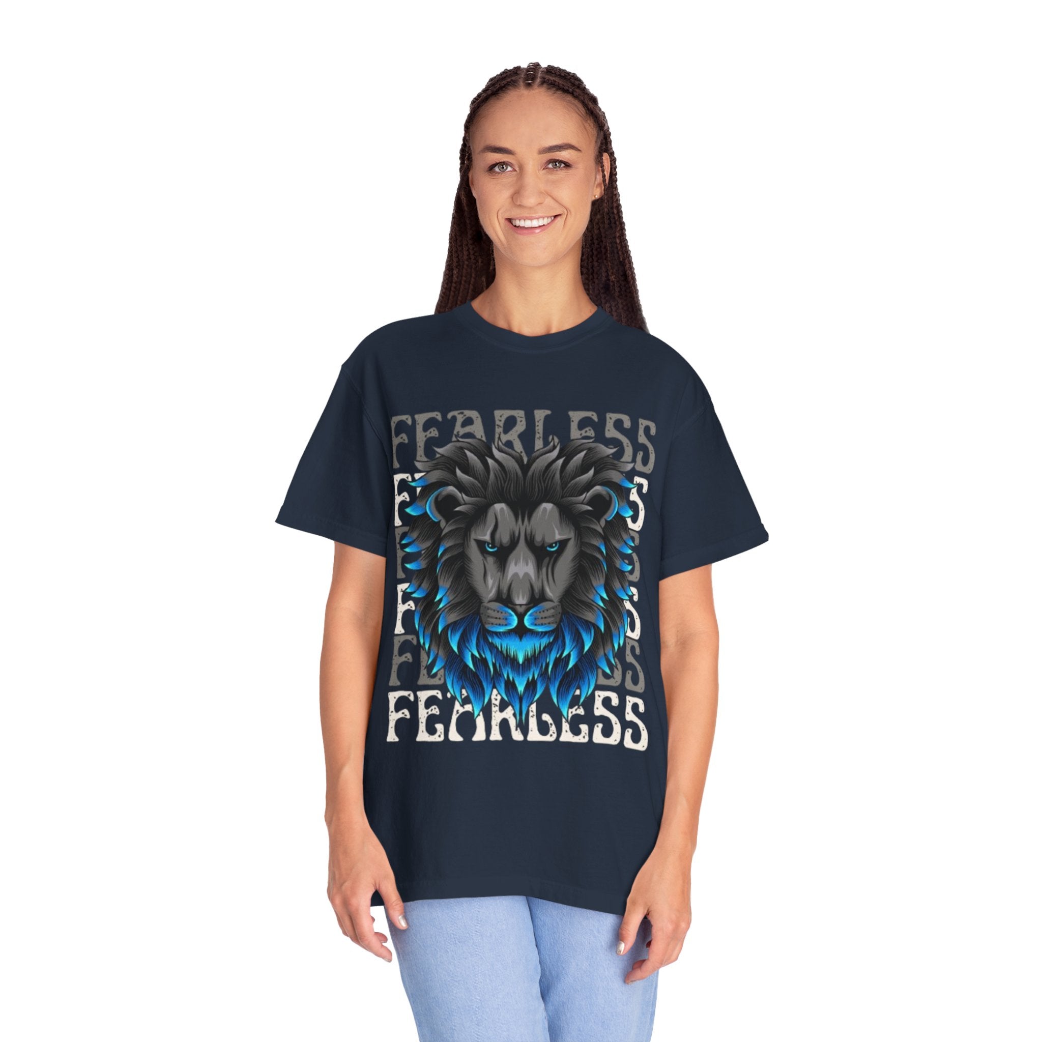 Fearless Lion Graphic T-Shirt, Unisex Short Sleeve Tee, Animal Lover Gift, Inspirational Outfit, Casual Wear, Birthday Present