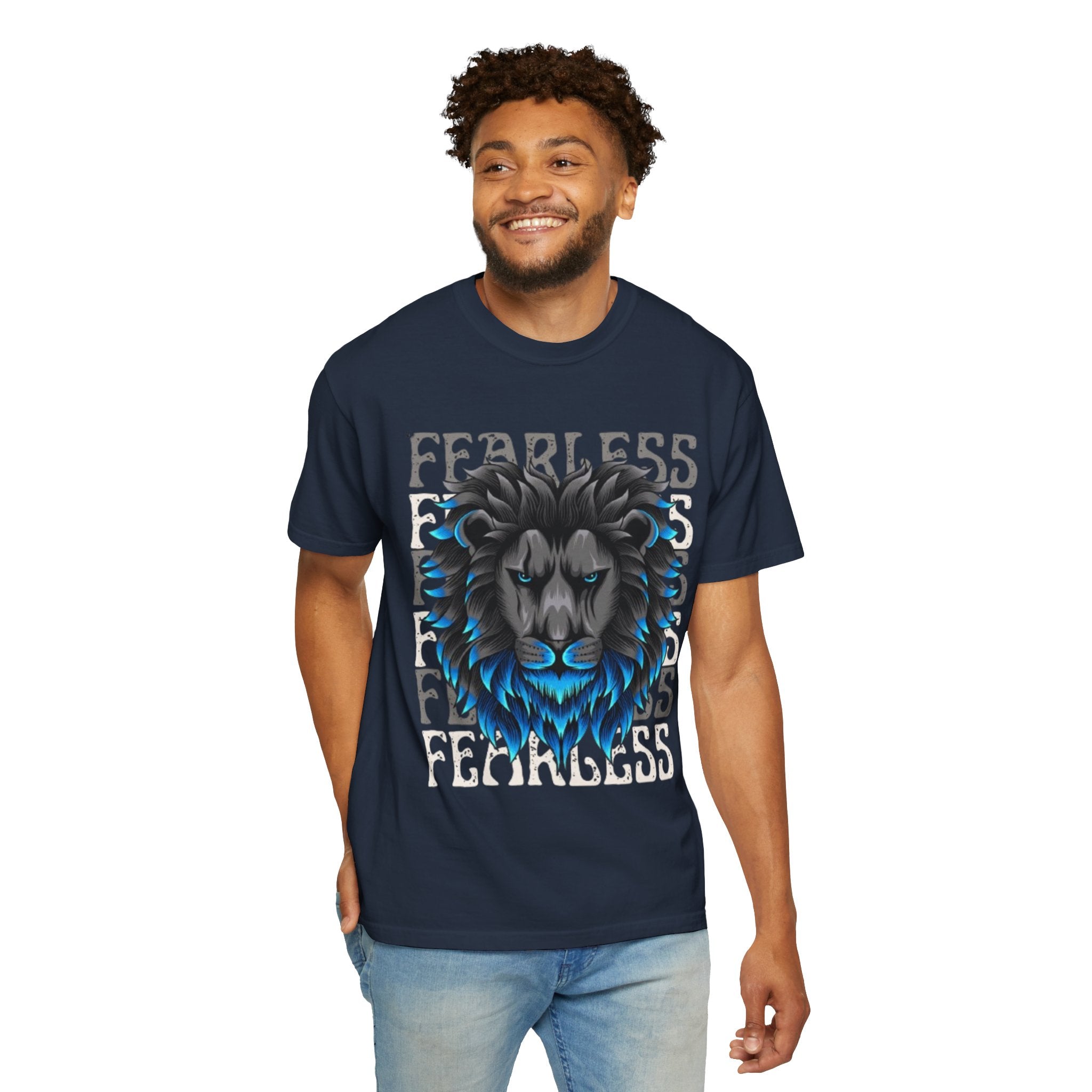 Fearless Lion Graphic T-Shirt, Unisex Short Sleeve Tee, Animal Lover Gift, Inspirational Outfit, Casual Wear, Birthday Present