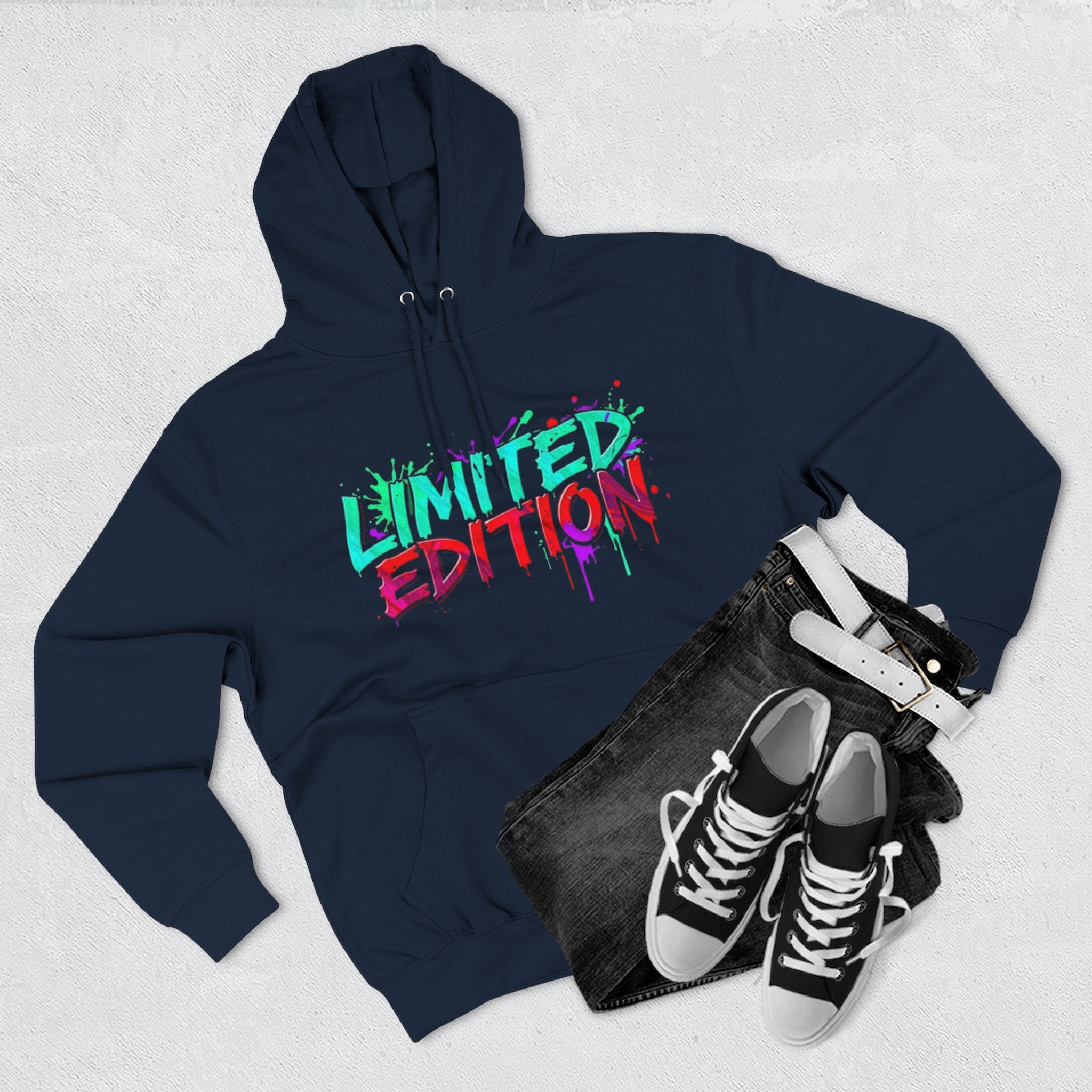 Limited Edition Three-Panel Fleece Hoodie, Streetwear Sweatshirt, Casual Hoodie, Gift for Him, Fall Fashion, Cozy Apparel