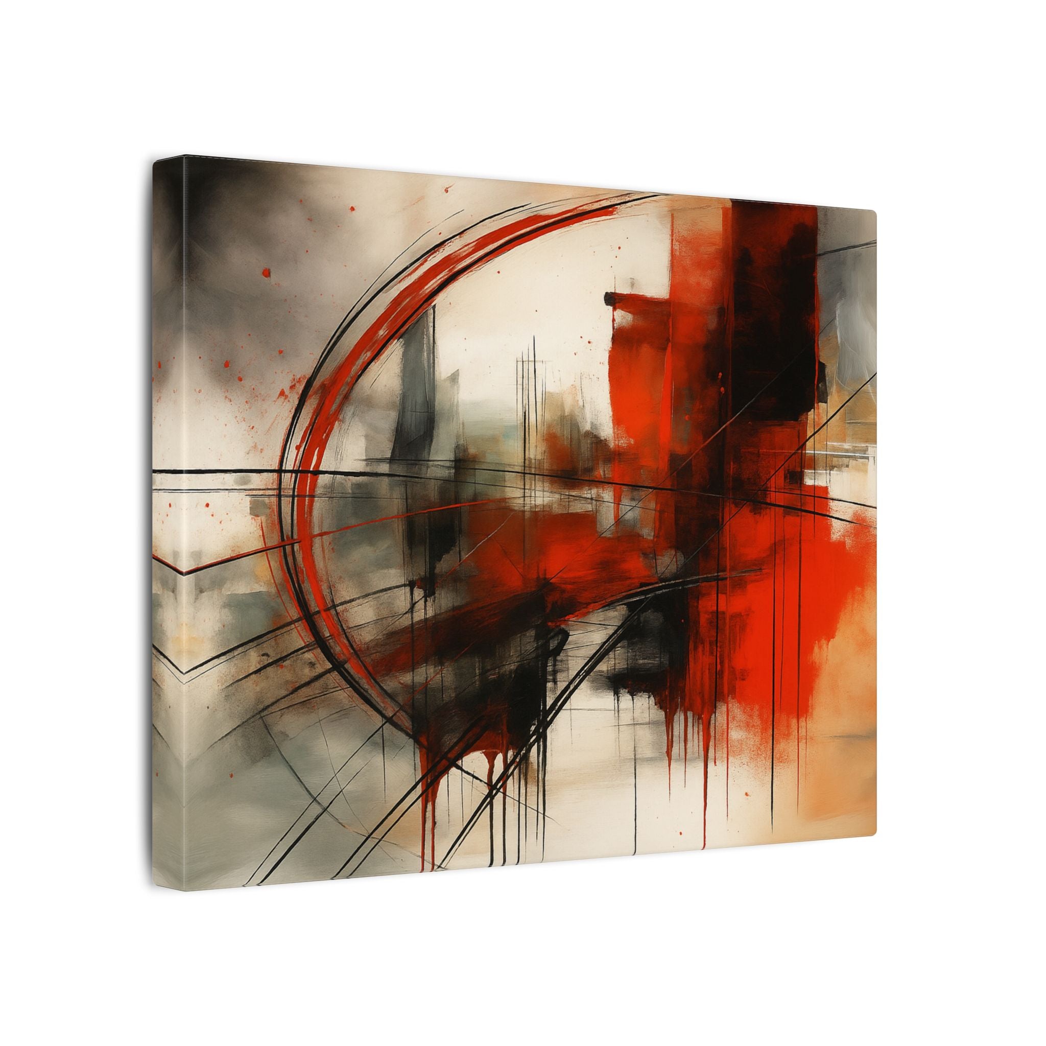 Abstract Red and Black Wall Art Canvas, Home Decor, Modern Art, Office Wall Decor, Minimalist Art, Gift for Art Lovers