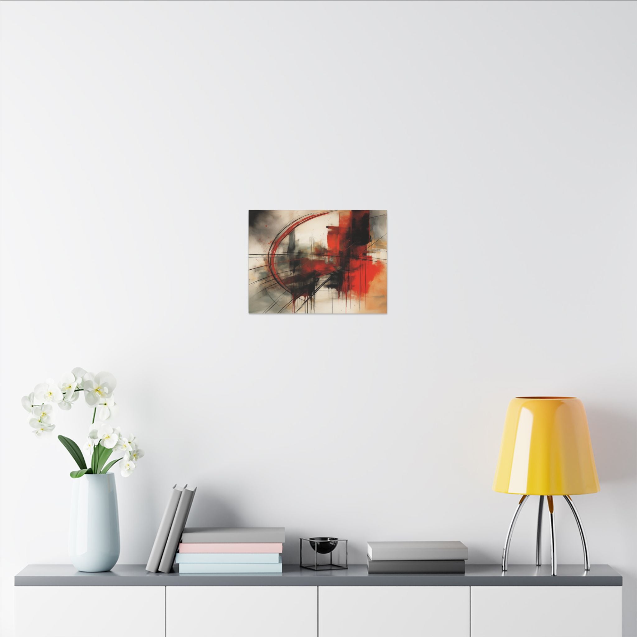 Abstract Red and Black Wall Art Canvas, Home Decor, Modern Art, Office Wall Decor, Minimalist Art, Gift for Art Lovers