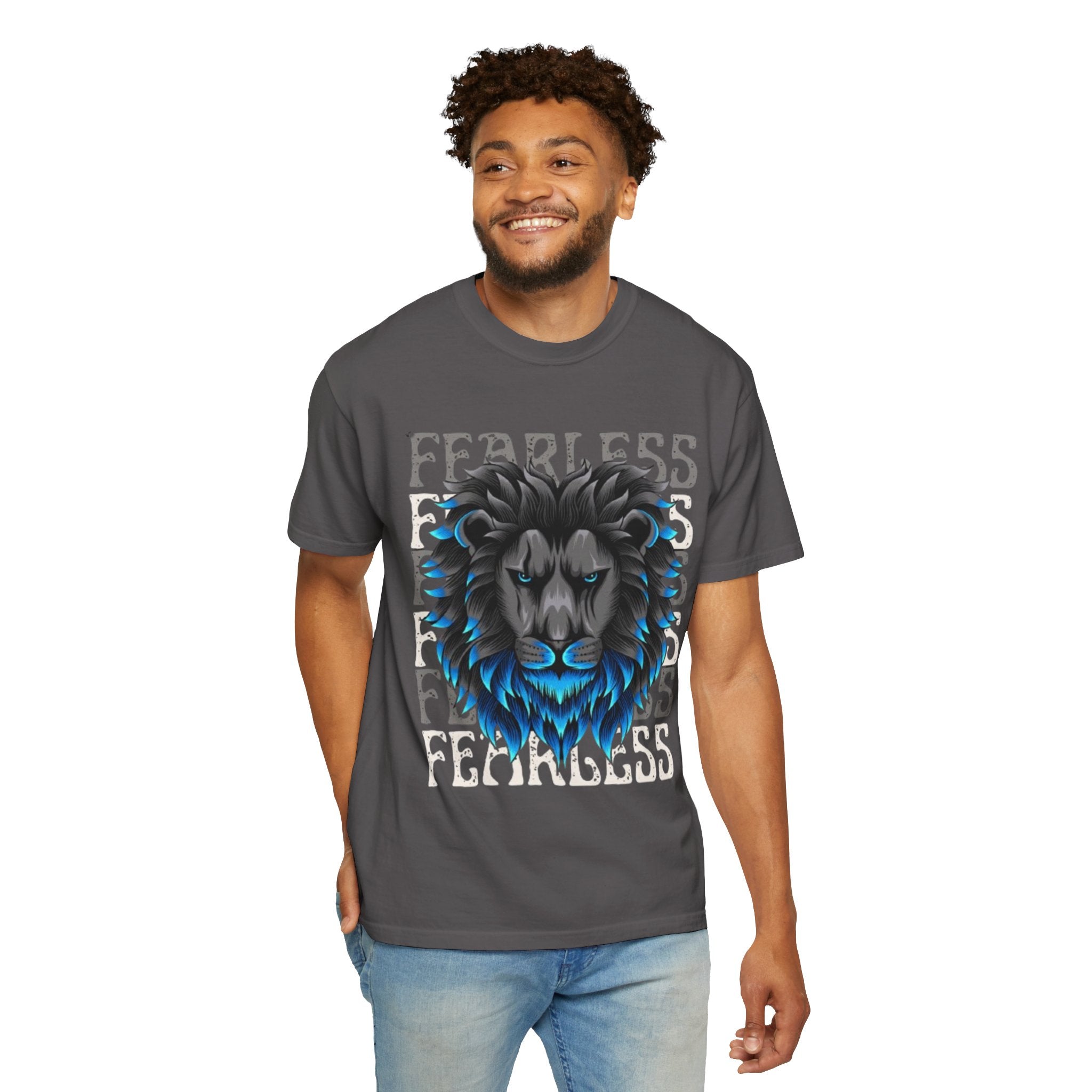 Fearless Lion Graphic T-Shirt, Unisex Short Sleeve Tee, Animal Lover Gift, Inspirational Outfit, Casual Wear, Birthday Present