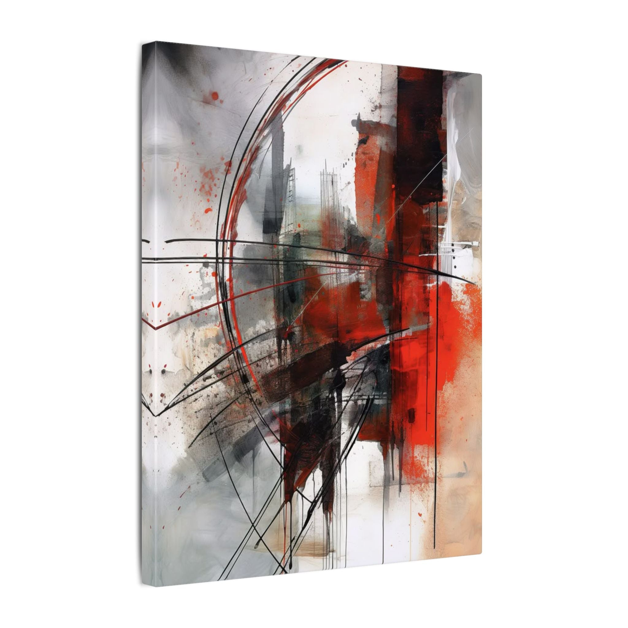 Abstract Red and Black Wall Art Canvas, Home Decor, Modern Art, Office Wall Decor, Minimalist Art, Gift for Art Lovers