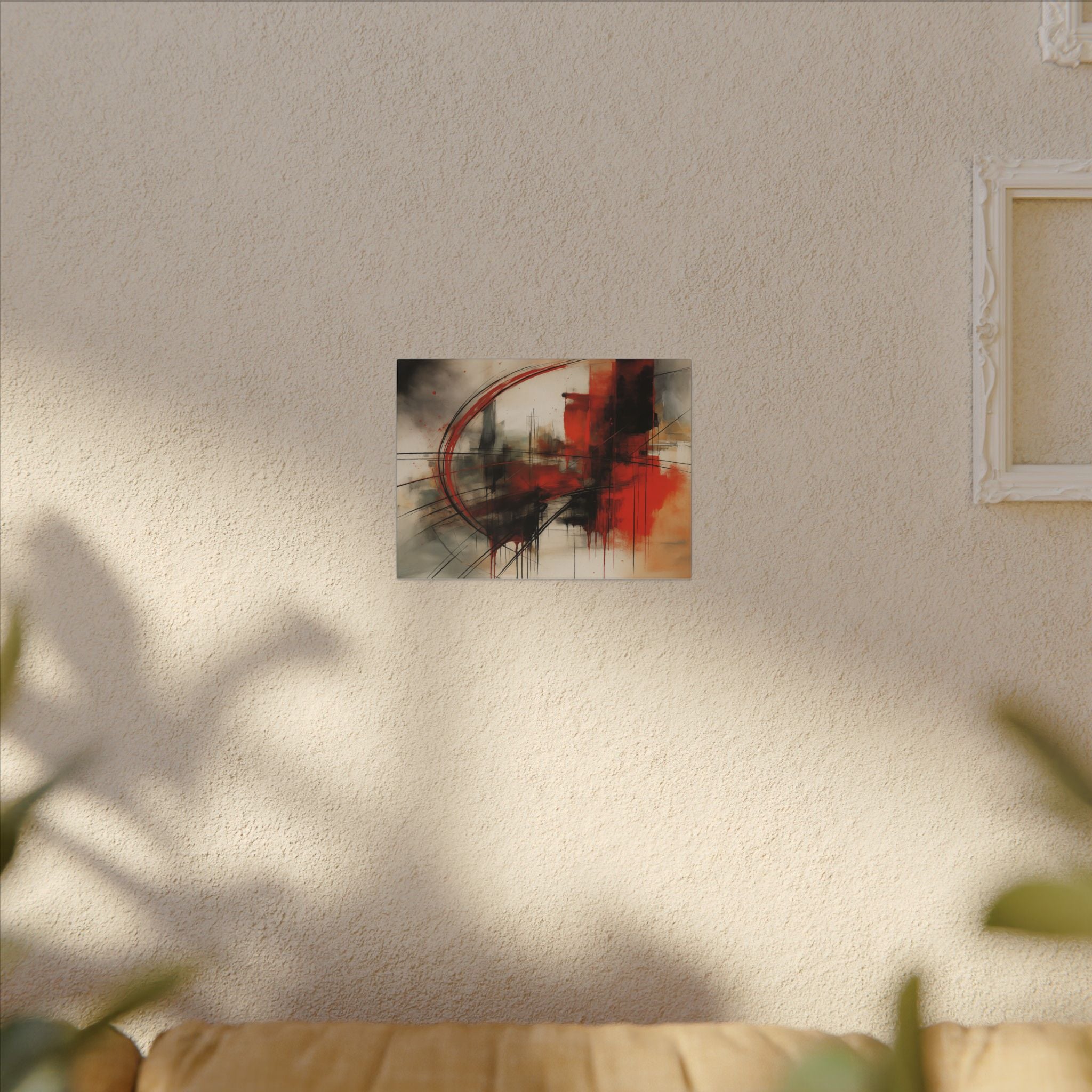 Abstract Red and Black Wall Art Canvas, Home Decor, Modern Art, Office Wall Decor, Minimalist Art, Gift for Art Lovers