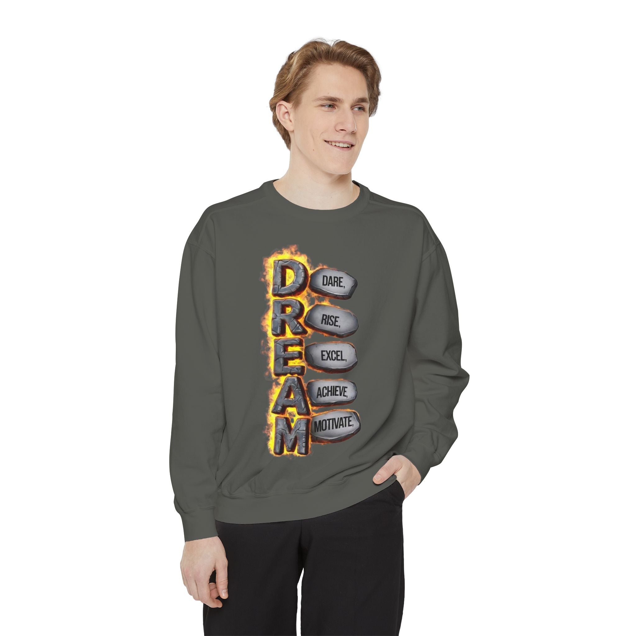 Dream Inspiring Unisex Sweatshirt, Cozy Motivational Gift, Perfect for Casual Outings, Dreamers & Creatives, Inspirational Apparel