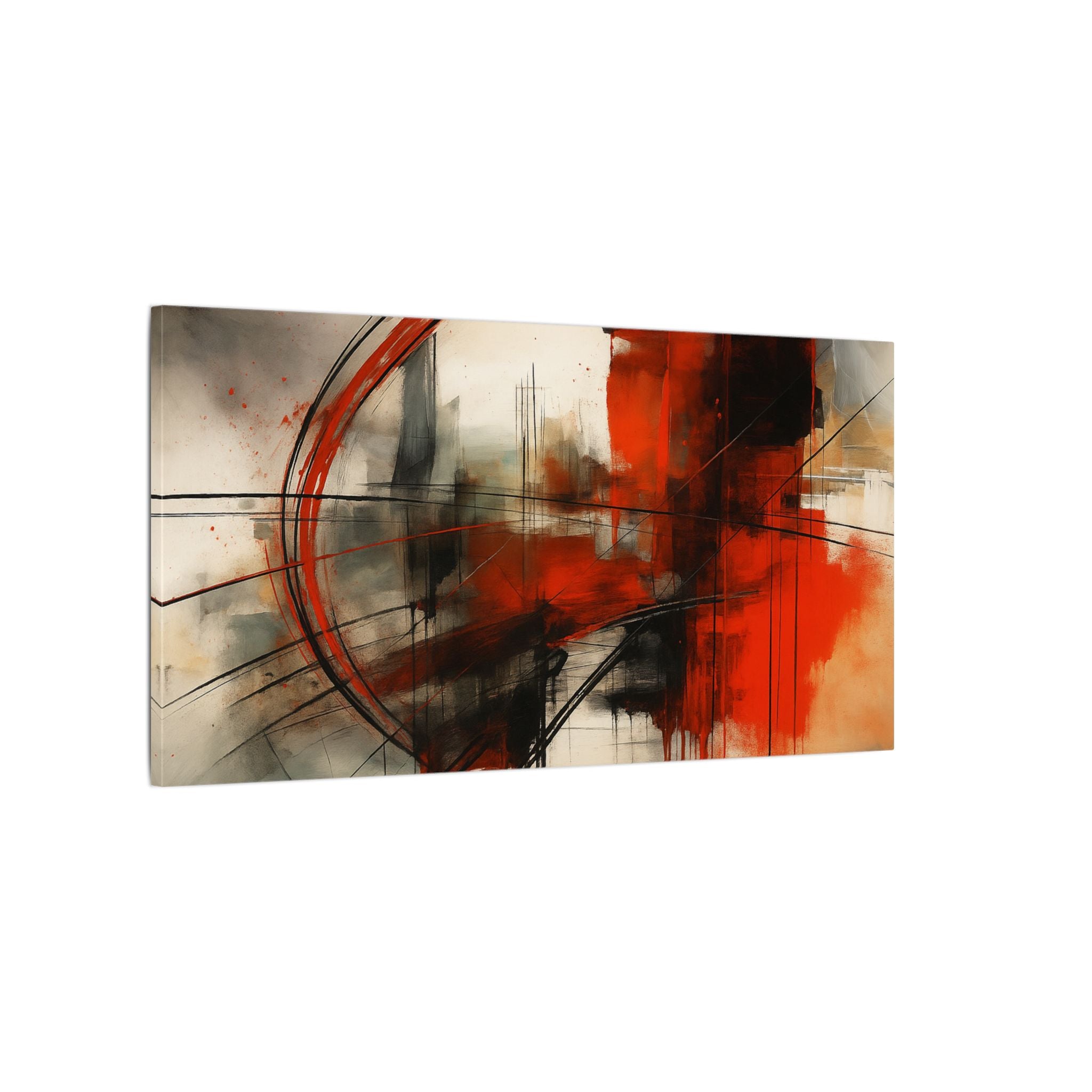 Abstract Red and Black Wall Art Canvas, Home Decor, Modern Art, Office Wall Decor, Minimalist Art, Gift for Art Lovers