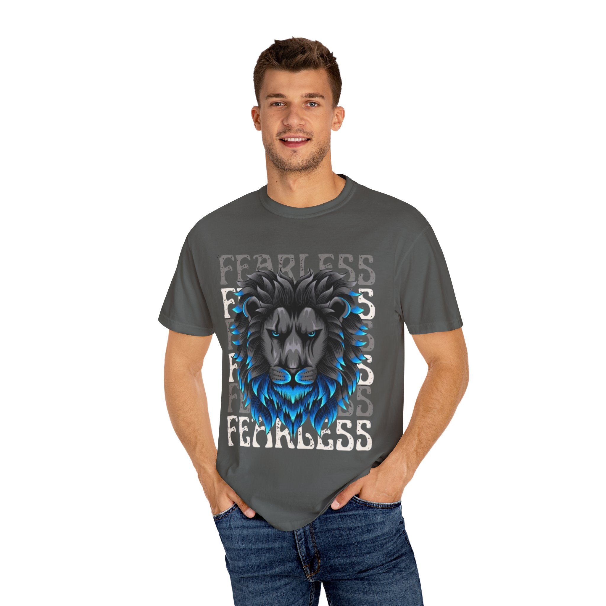 Fearless Lion Graphic T-Shirt, Unisex Short Sleeve Tee, Animal Lover Gift, Inspirational Outfit, Casual Wear, Birthday Present