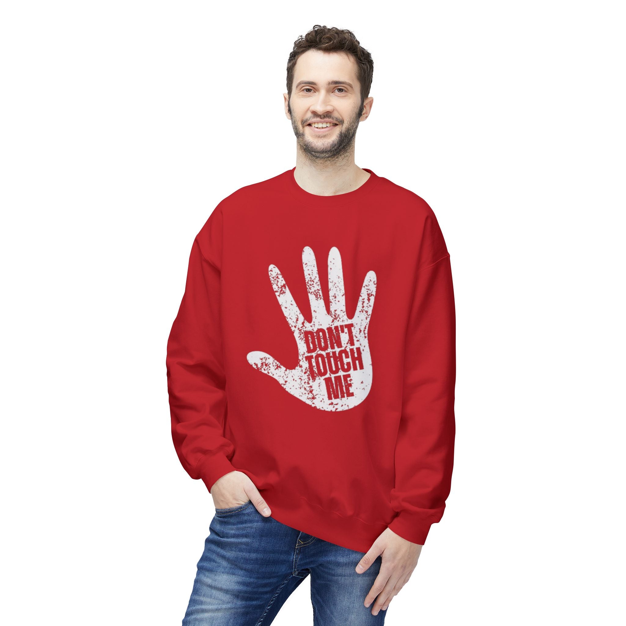 Don't Touch Me Sweatshirt, Unisex Fleece Crewneck, Funny Gift, Casual Wear, Humor Fashion, Room for Personal Space