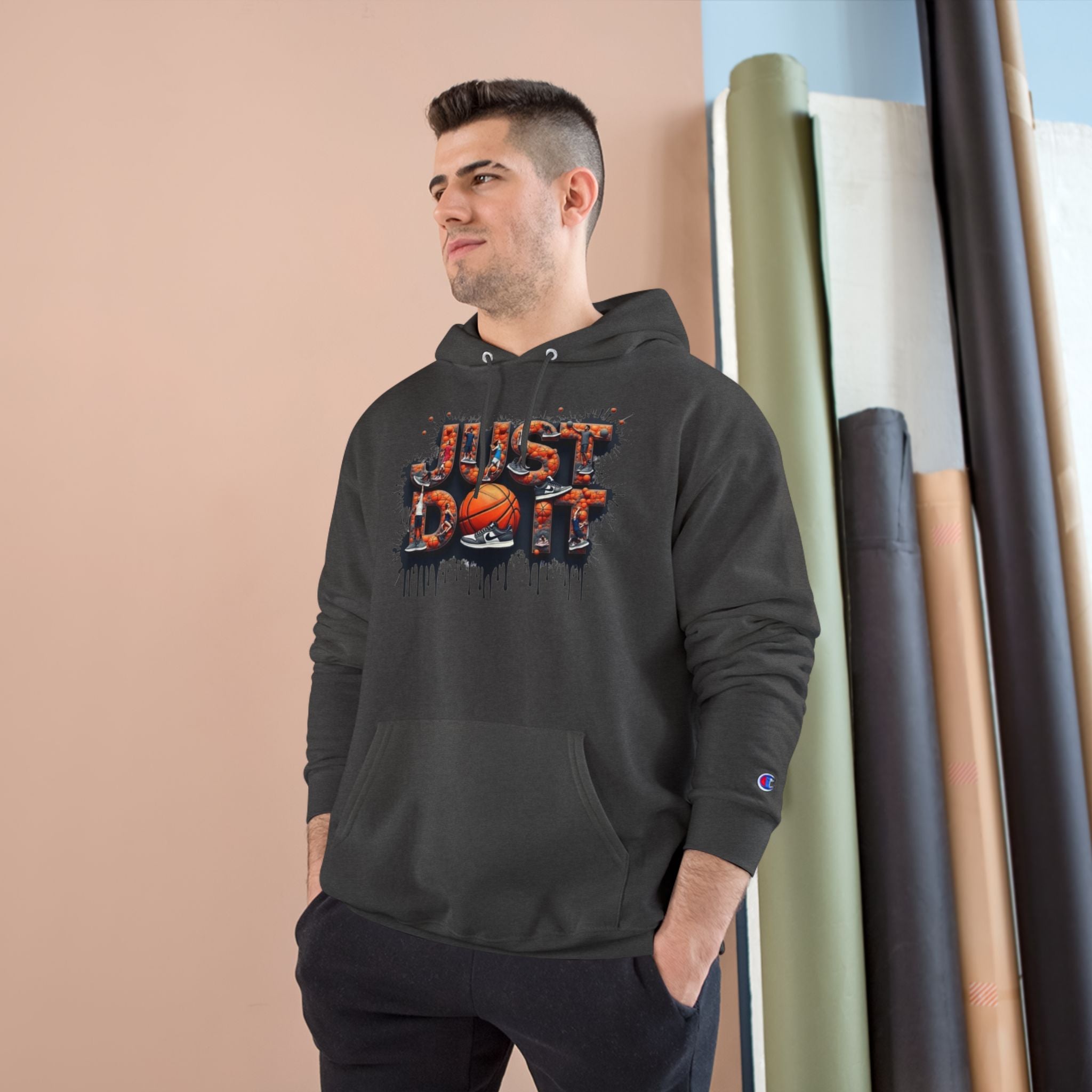 Sporty Champion Hoodie - Just Do It, Casual Wear, Gym Fashion, Athleisure Style, Gift for Basketball Fans