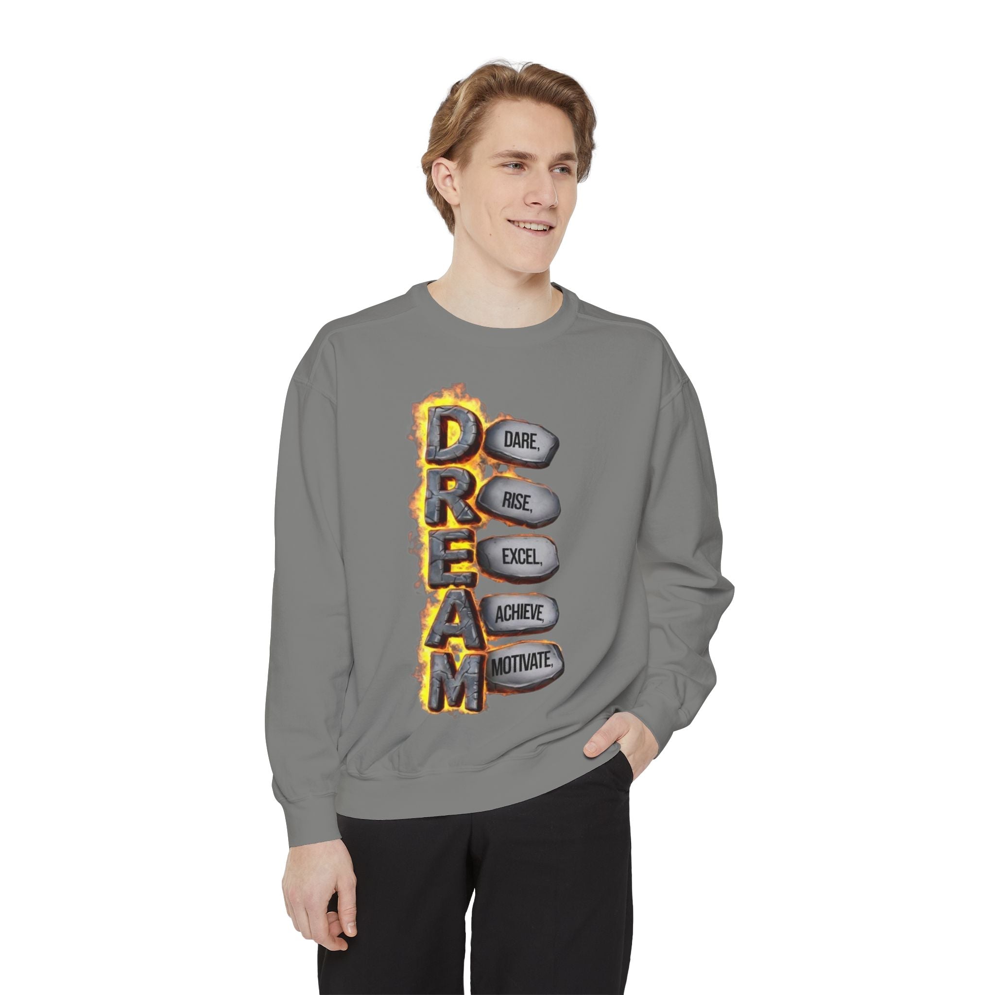 Dream Inspiring Unisex Sweatshirt, Cozy Motivational Gift, Perfect for Casual Outings, Dreamers & Creatives, Inspirational Apparel