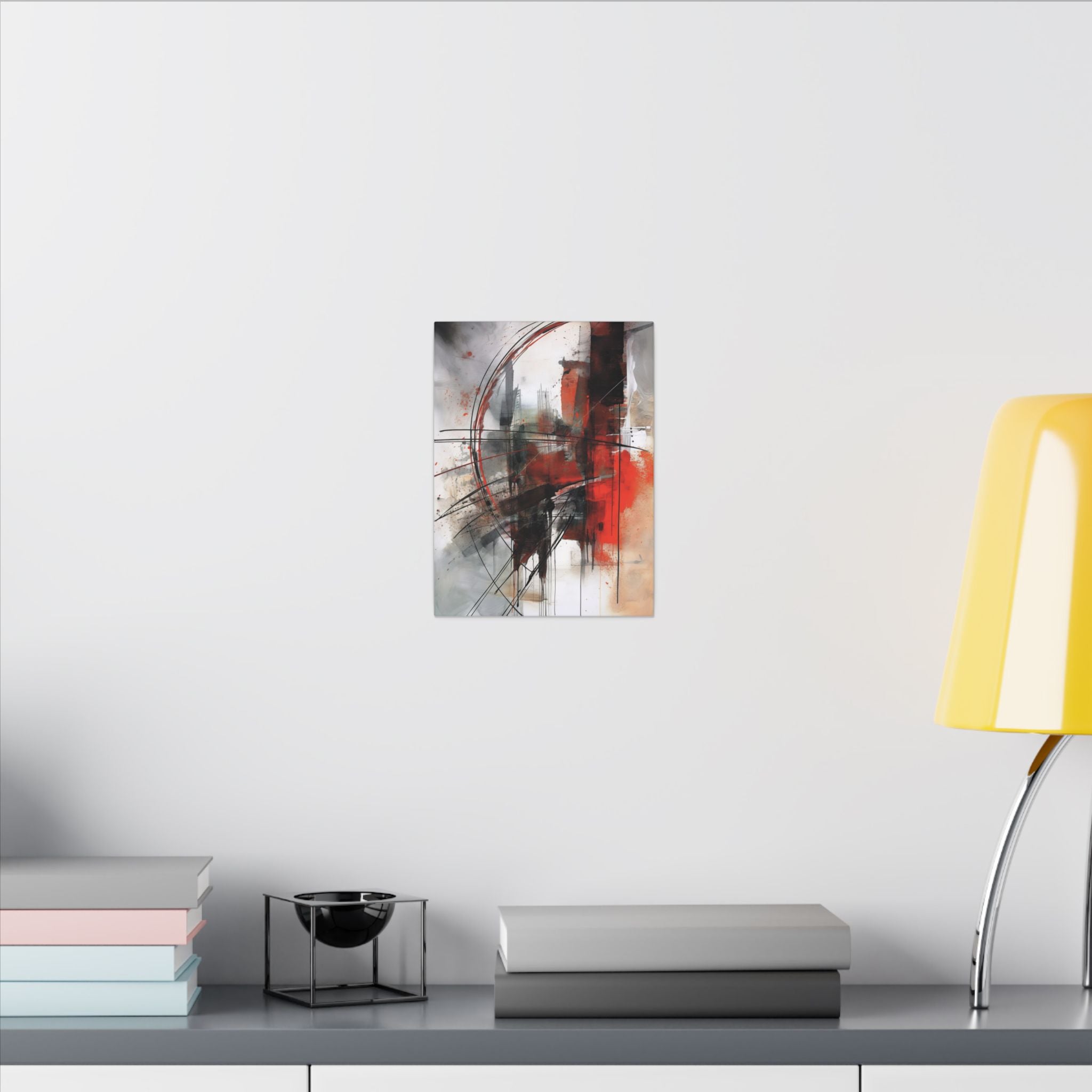 Abstract Red and Black Wall Art Canvas, Home Decor, Modern Art, Office Wall Decor, Minimalist Art, Gift for Art Lovers