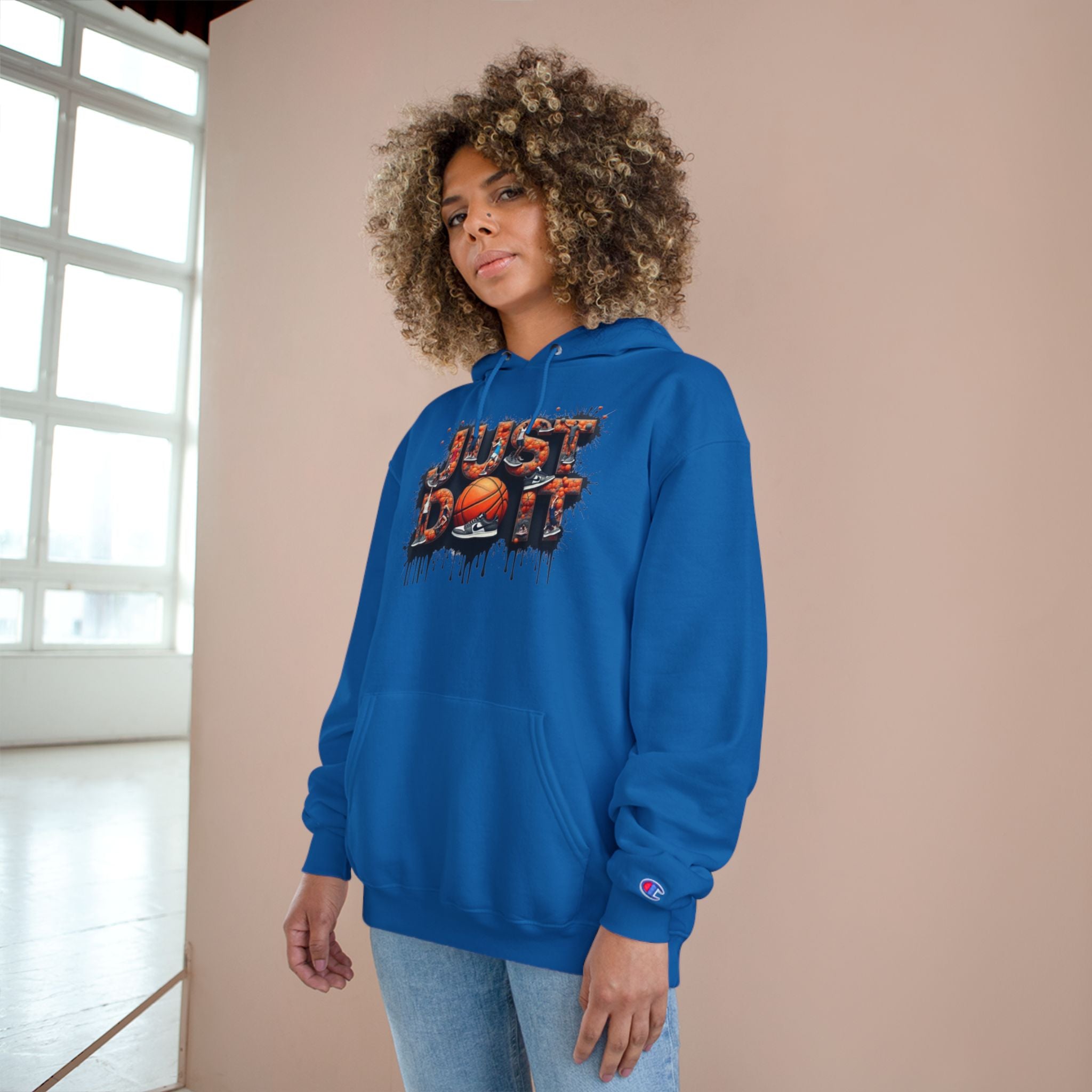 Sporty Champion Hoodie - Just Do It, Casual Wear, Gym Fashion, Athleisure Style, Gift for Basketball Fans