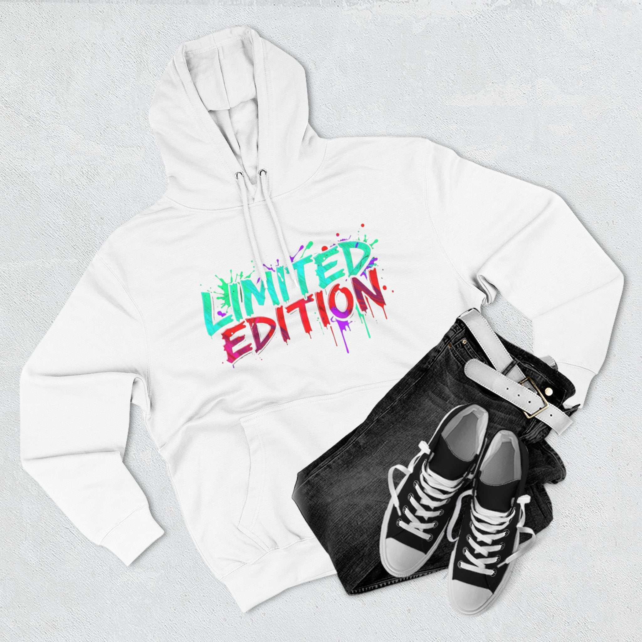 Limited Edition Three-Panel Fleece Hoodie, Streetwear Sweatshirt, Casual Hoodie, Gift for Him, Fall Fashion, Cozy Apparel