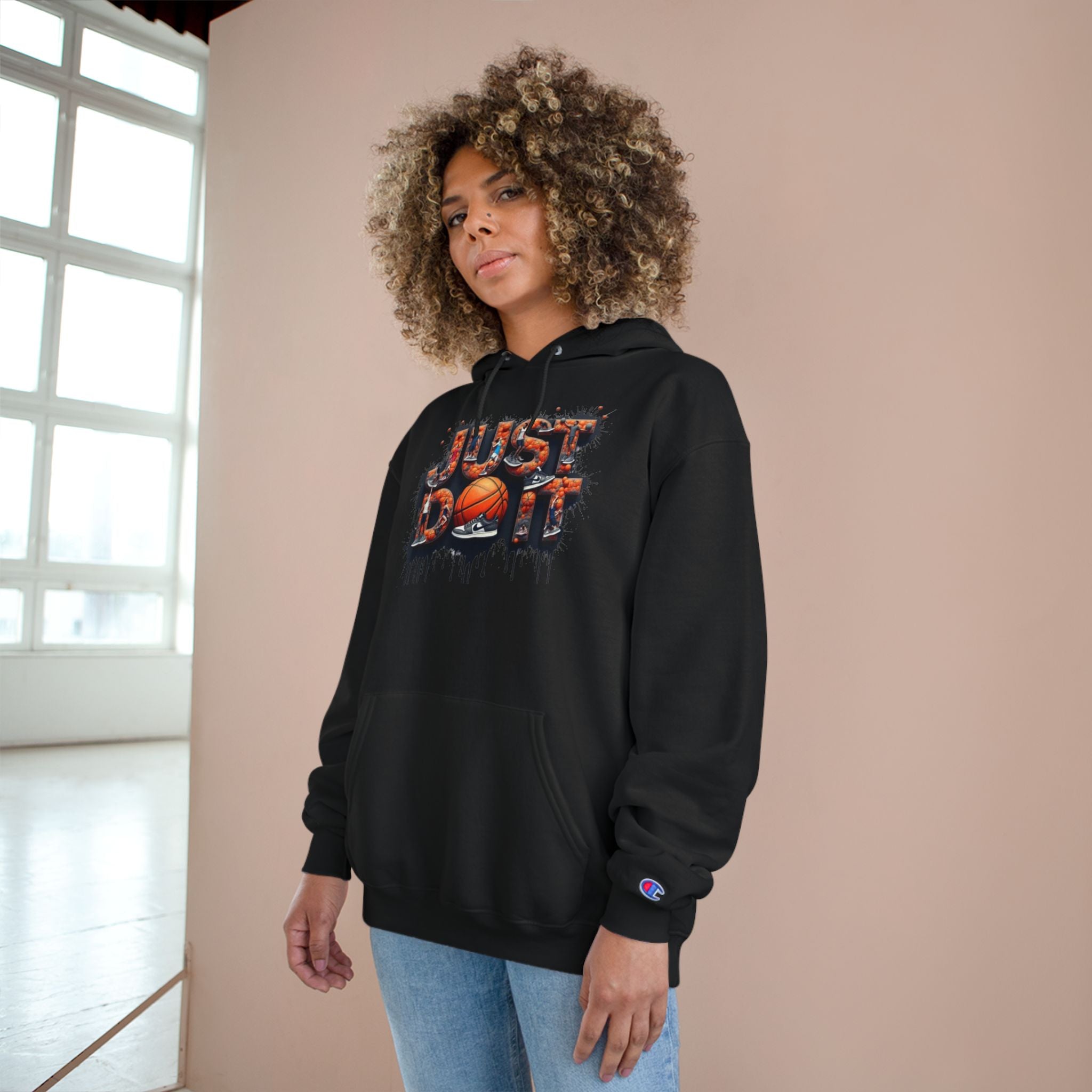 Sporty Champion Hoodie - Just Do It, Casual Wear, Gym Fashion, Athleisure Style, Gift for Basketball Fans
