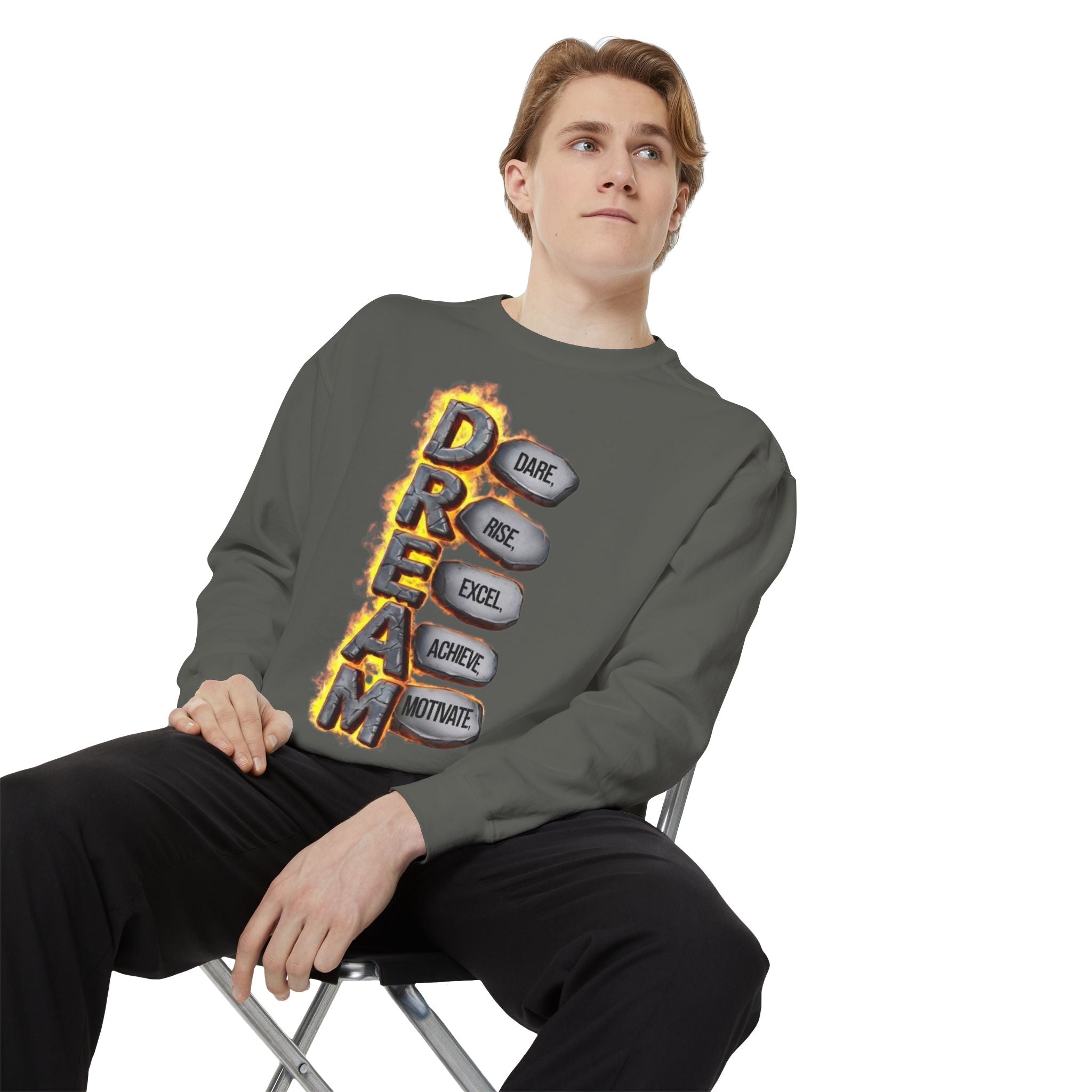 Dream Inspiring Unisex Sweatshirt, Cozy Motivational Gift, Perfect for Casual Outings, Dreamers & Creatives, Inspirational Apparel