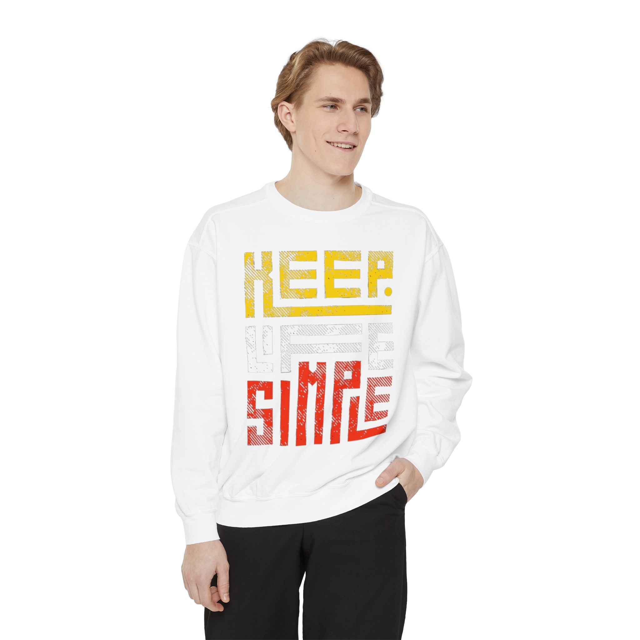 Keep Life Simple Sweatshirt, Cozy Unisex Pullover, Relaxed Fit Sweatshirt, Gift Idea for Minimalists, Casual Wardrobe Essential, Chill [...]