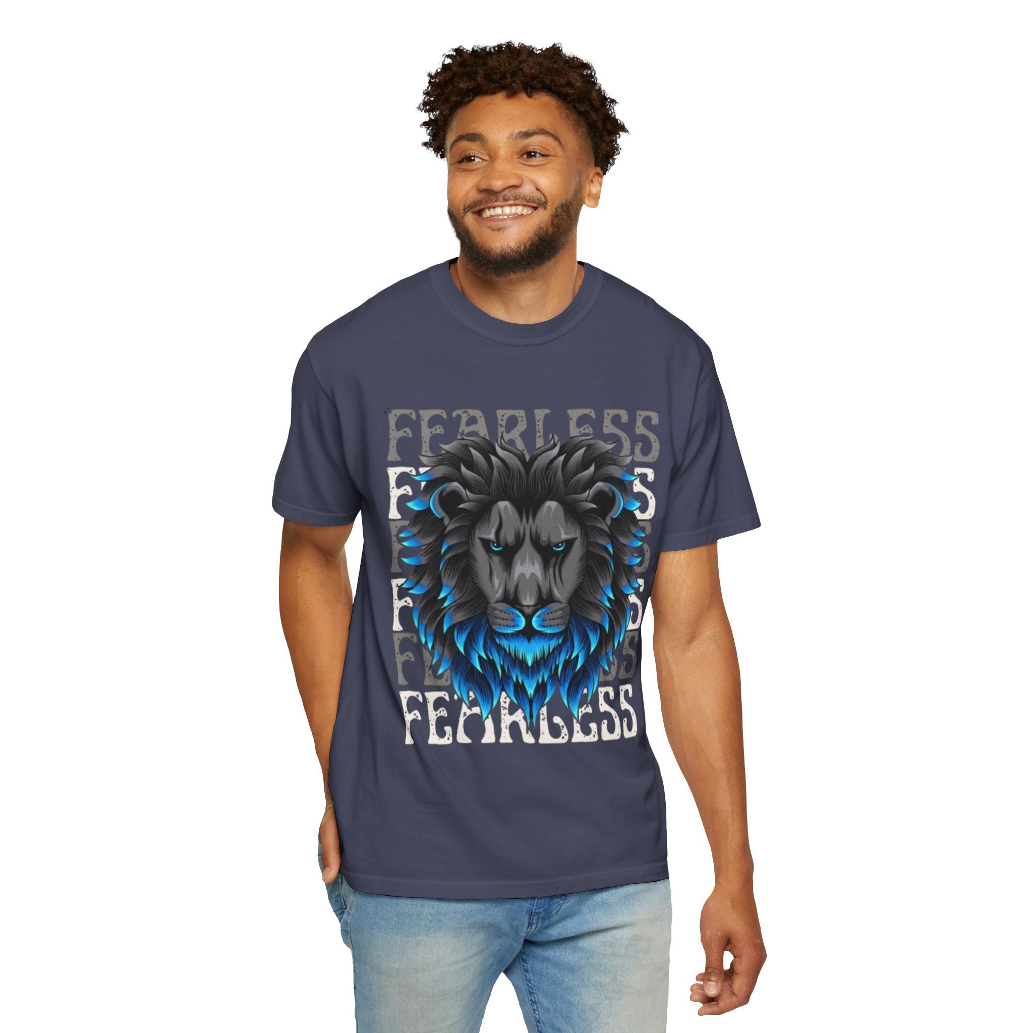 Fearless Lion Graphic T-Shirt, Unisex Short Sleeve Tee, Animal Lover Gift, Inspirational Outfit, Casual Wear, Birthday Present