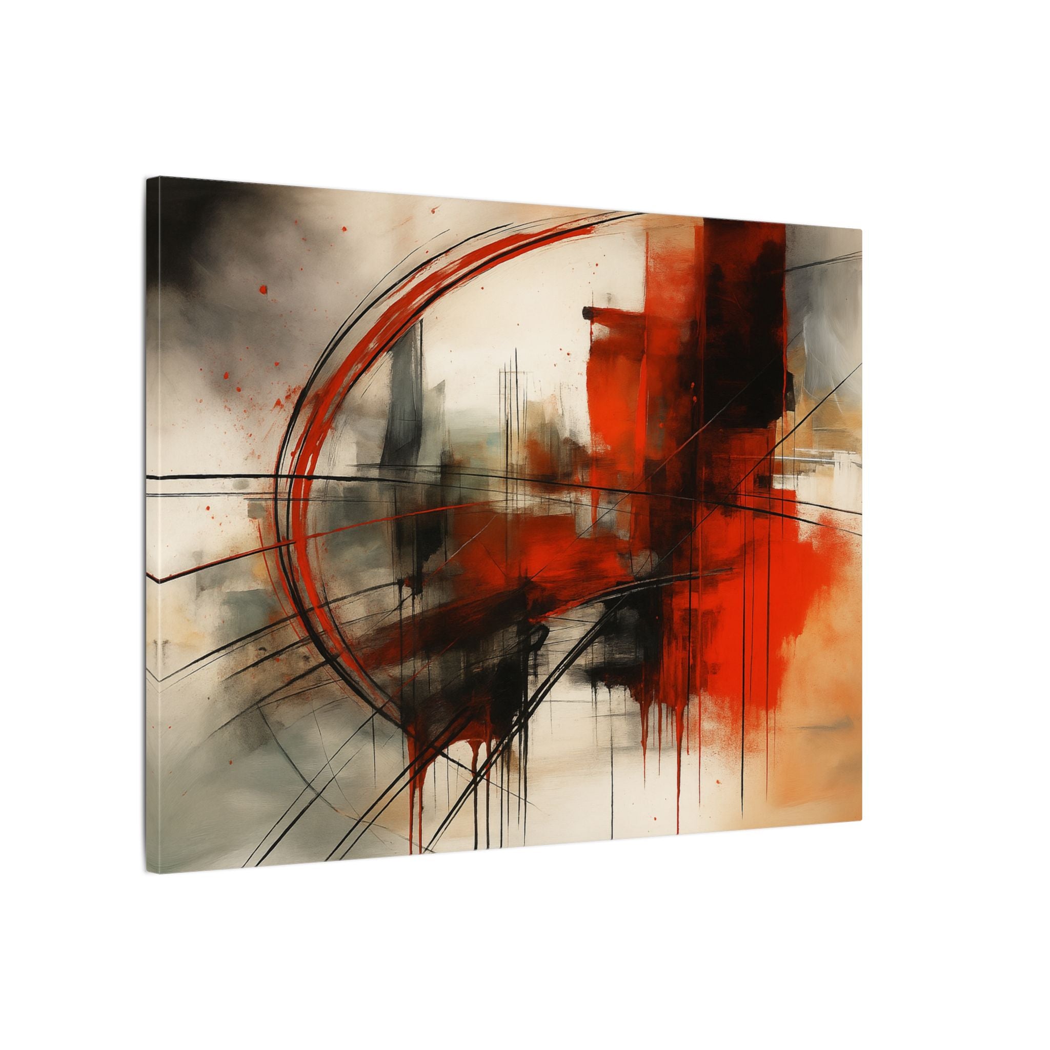 Abstract Red and Black Wall Art Canvas, Home Decor, Modern Art, Office Wall Decor, Minimalist Art, Gift for Art Lovers