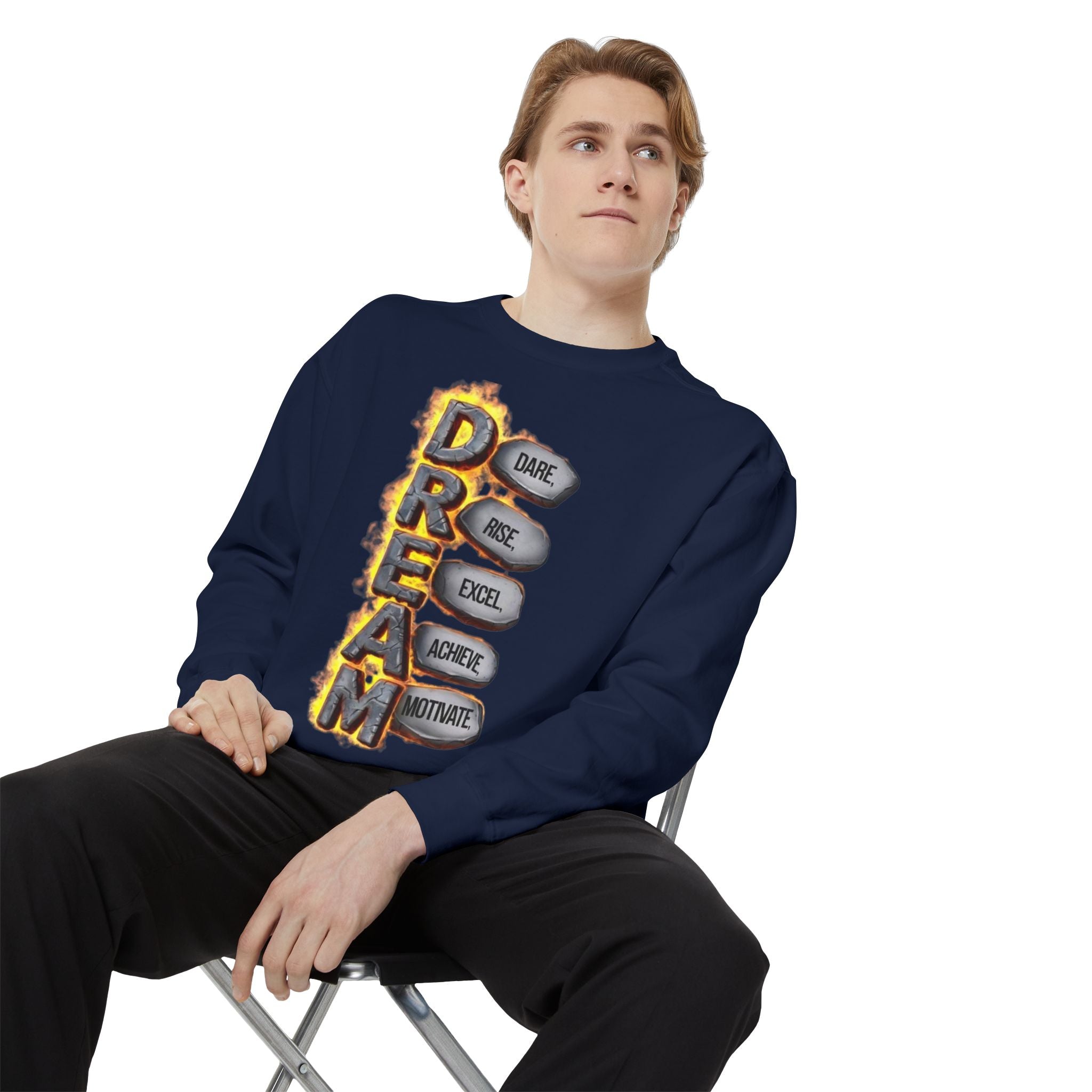 Dream Inspiring Unisex Sweatshirt, Cozy Motivational Gift, Perfect for Casual Outings, Dreamers & Creatives, Inspirational Apparel