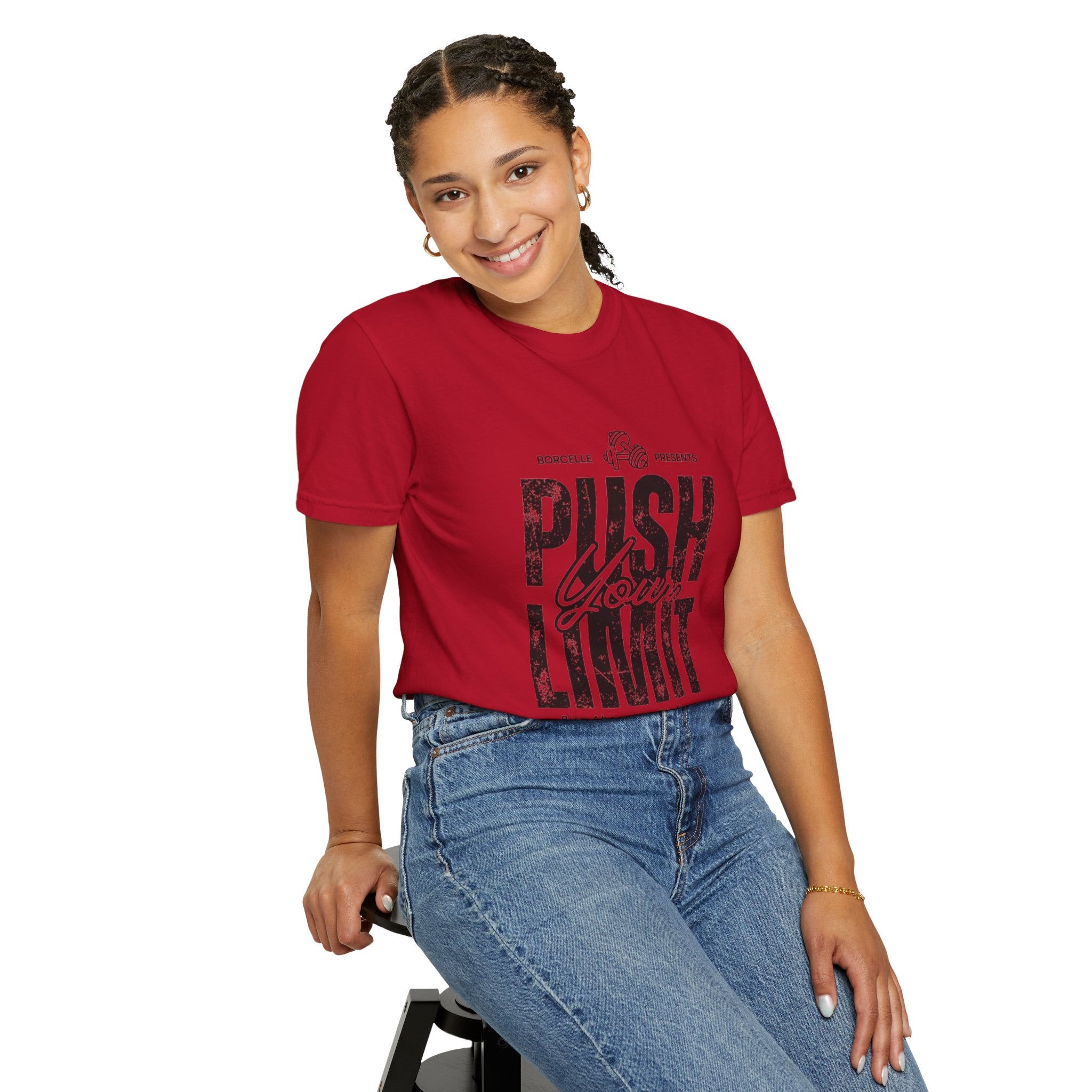 Motivational Gym T-shirt, Push Your Limit Tee, Workout Top, Fitness Apparel, Unisex Activewear, Inspirational Clothing
