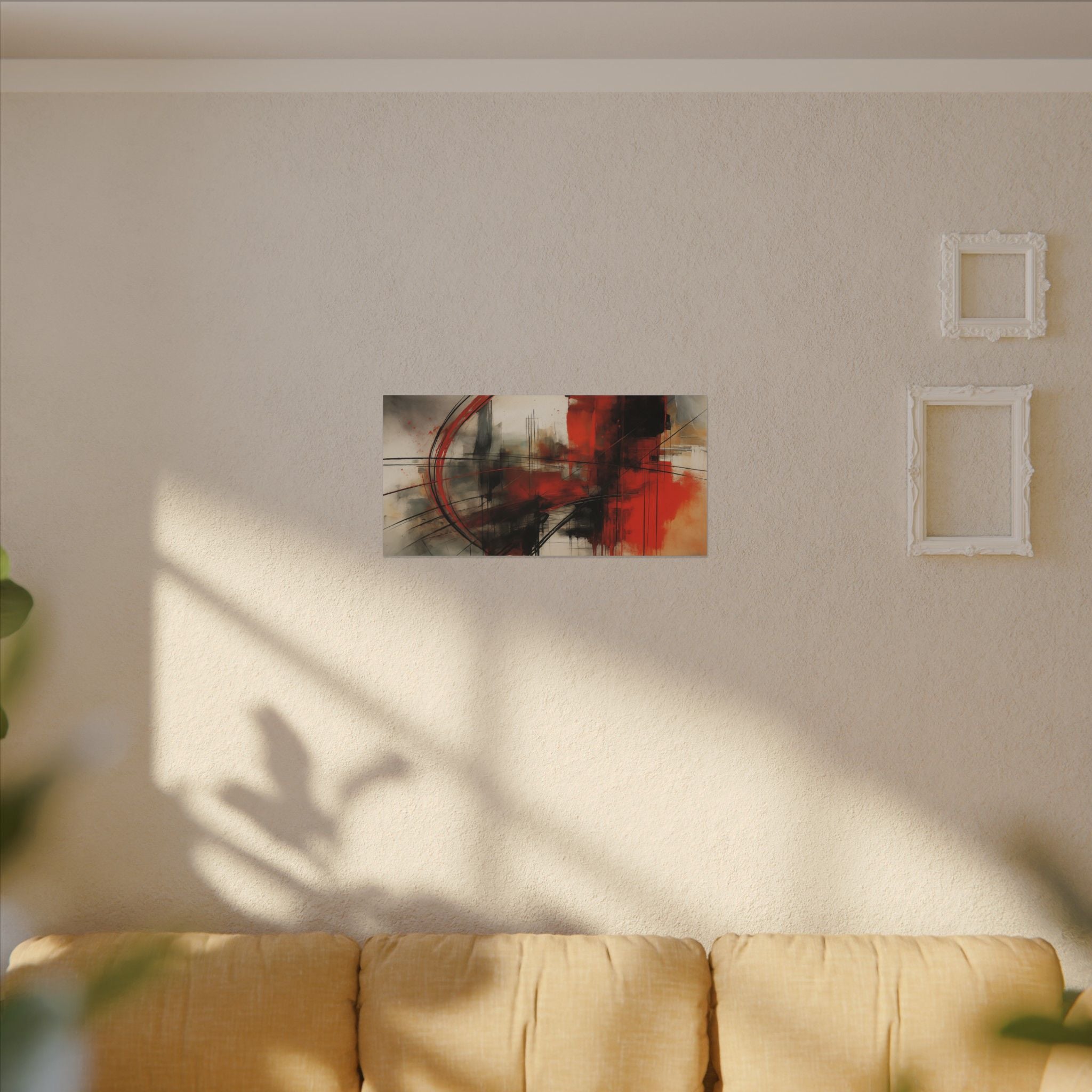 Abstract Red and Black Wall Art Canvas, Home Decor, Modern Art, Office Wall Decor, Minimalist Art, Gift for Art Lovers