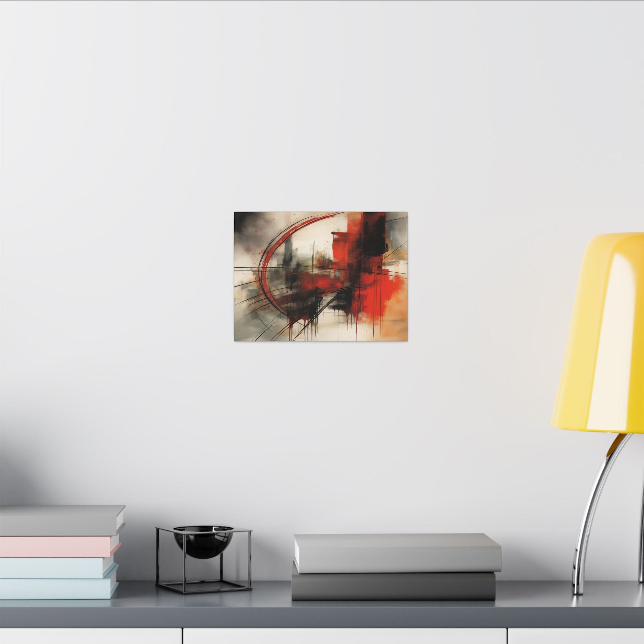 Abstract Red and Black Wall Art Canvas, Home Decor, Modern Art, Office Wall Decor, Minimalist Art, Gift for Art Lovers