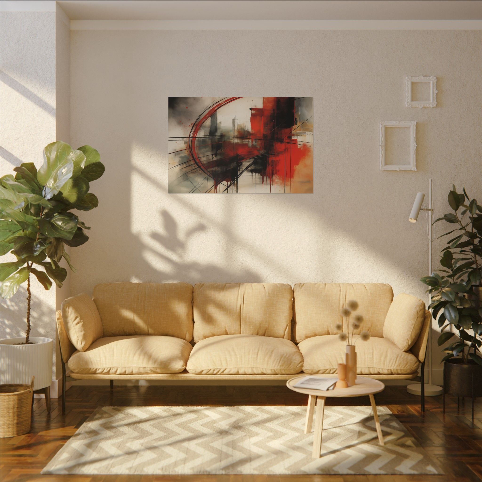 Abstract Red and Black Wall Art Canvas, Home Decor, Modern Art, Office Wall Decor, Minimalist Art, Gift for Art Lovers