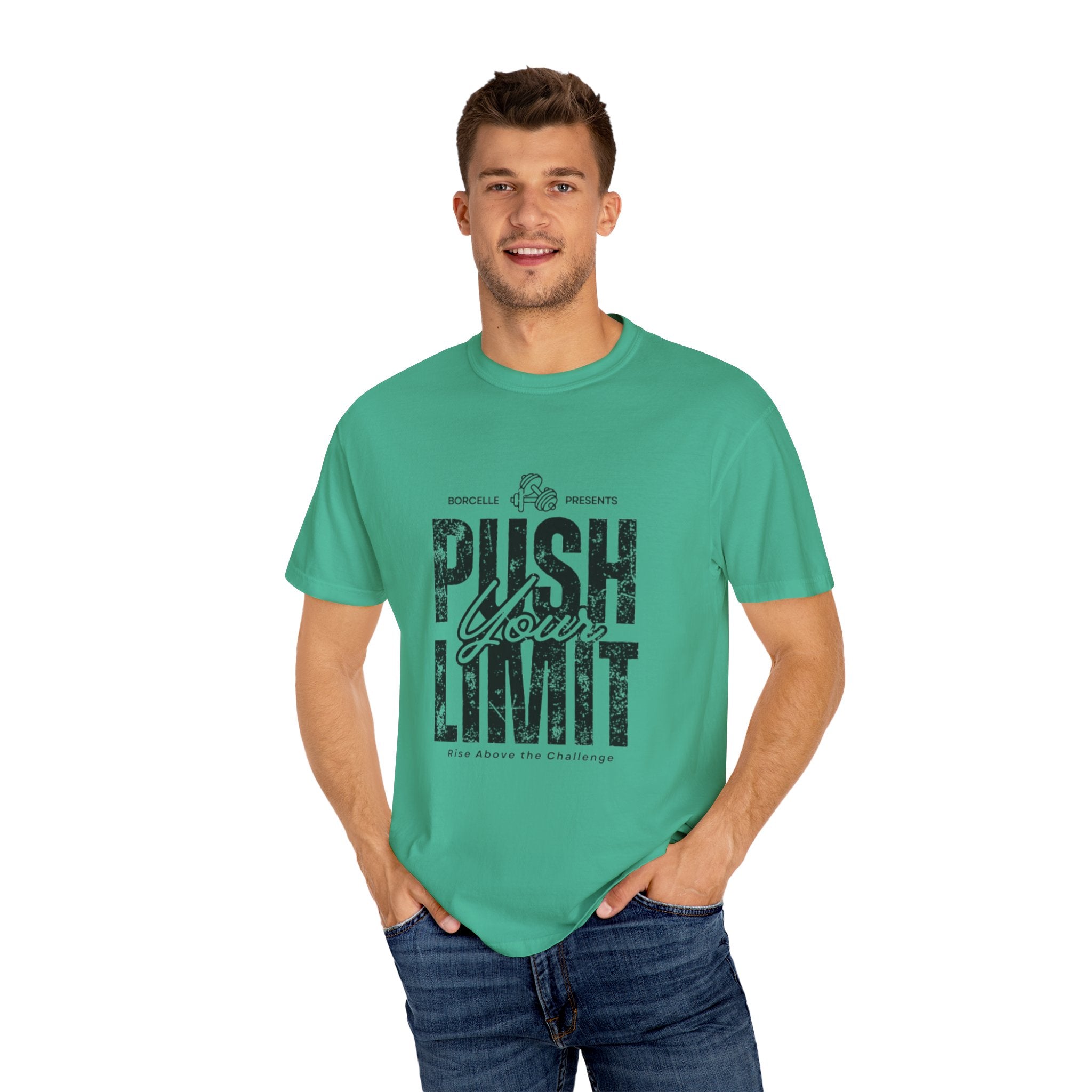 Motivational Gym T-shirt, Push Your Limit Tee, Workout Top, Fitness Apparel, Unisex Activewear, Inspirational Clothing