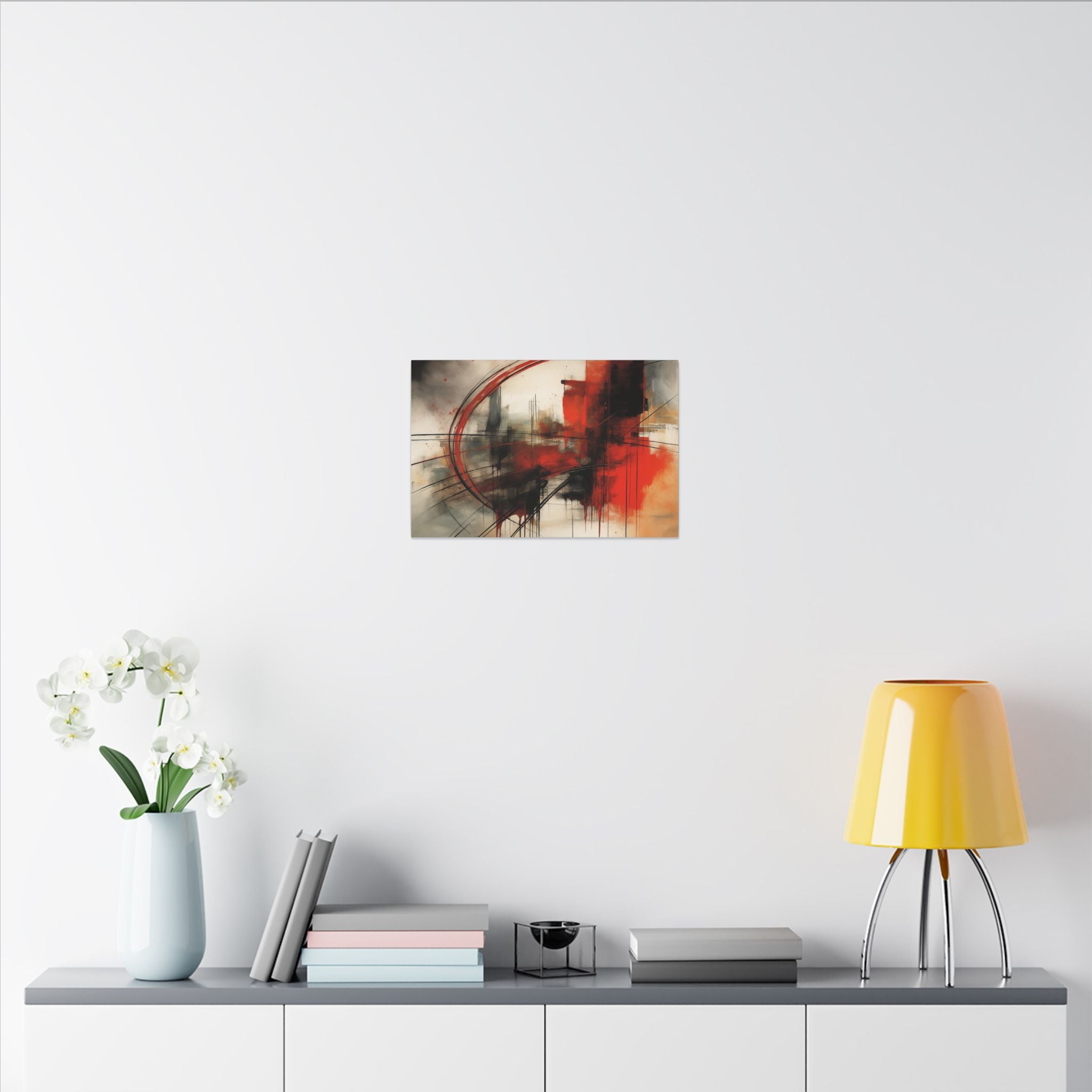 Abstract Red and Black Wall Art Canvas, Home Decor, Modern Art, Office Wall Decor, Minimalist Art, Gift for Art Lovers