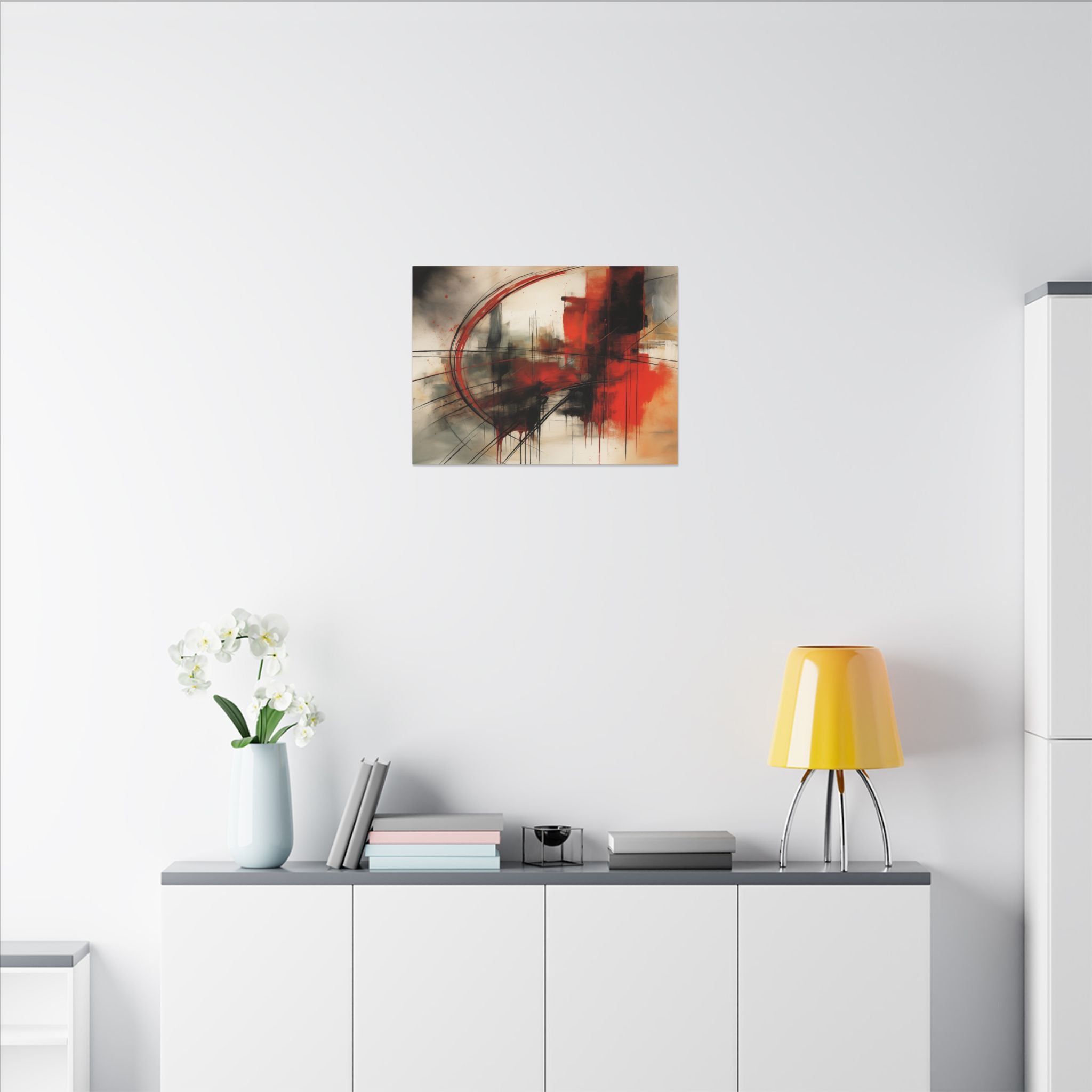 Abstract Red and Black Wall Art Canvas, Home Decor, Modern Art, Office Wall Decor, Minimalist Art, Gift for Art Lovers