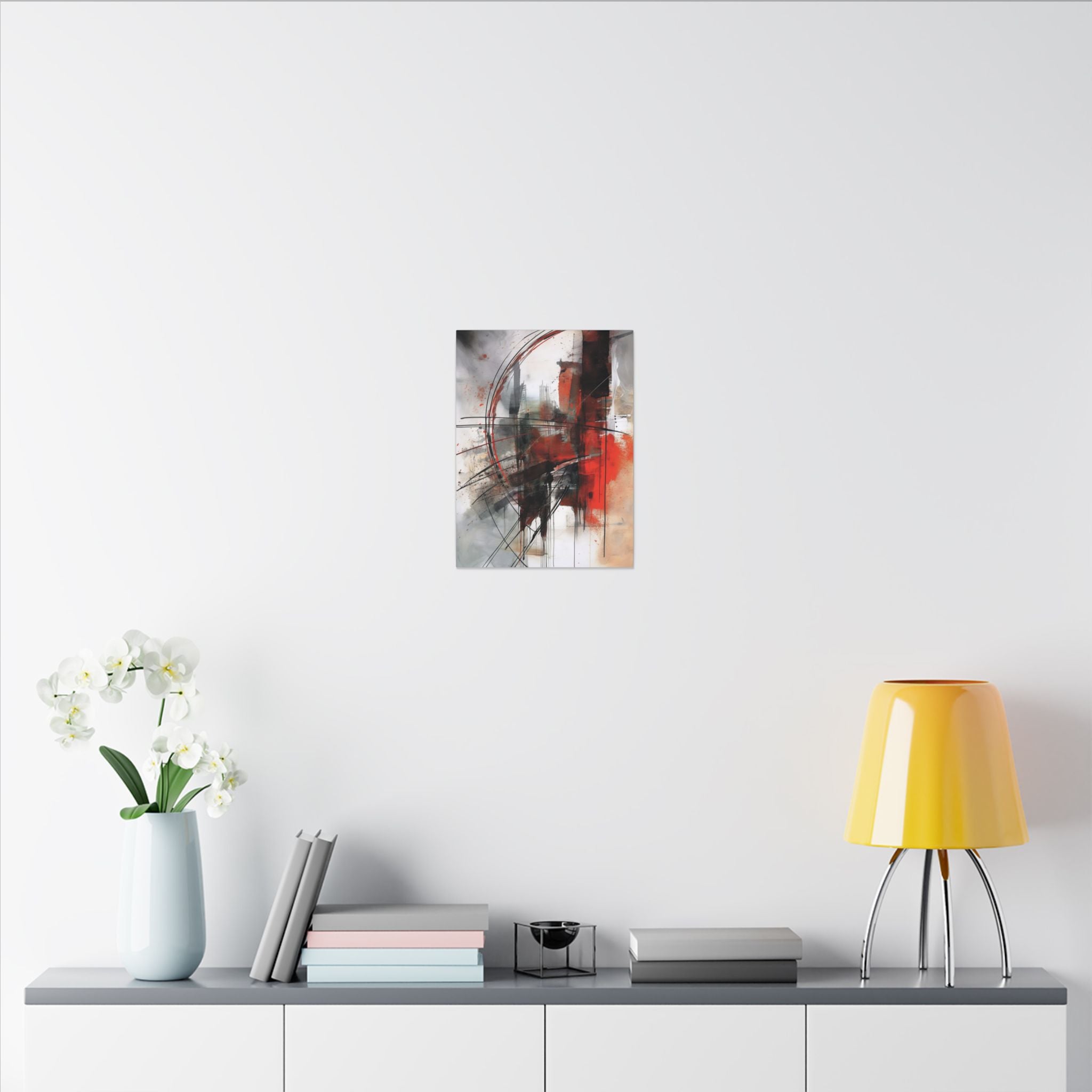 Abstract Red and Black Wall Art Canvas, Home Decor, Modern Art, Office Wall Decor, Minimalist Art, Gift for Art Lovers