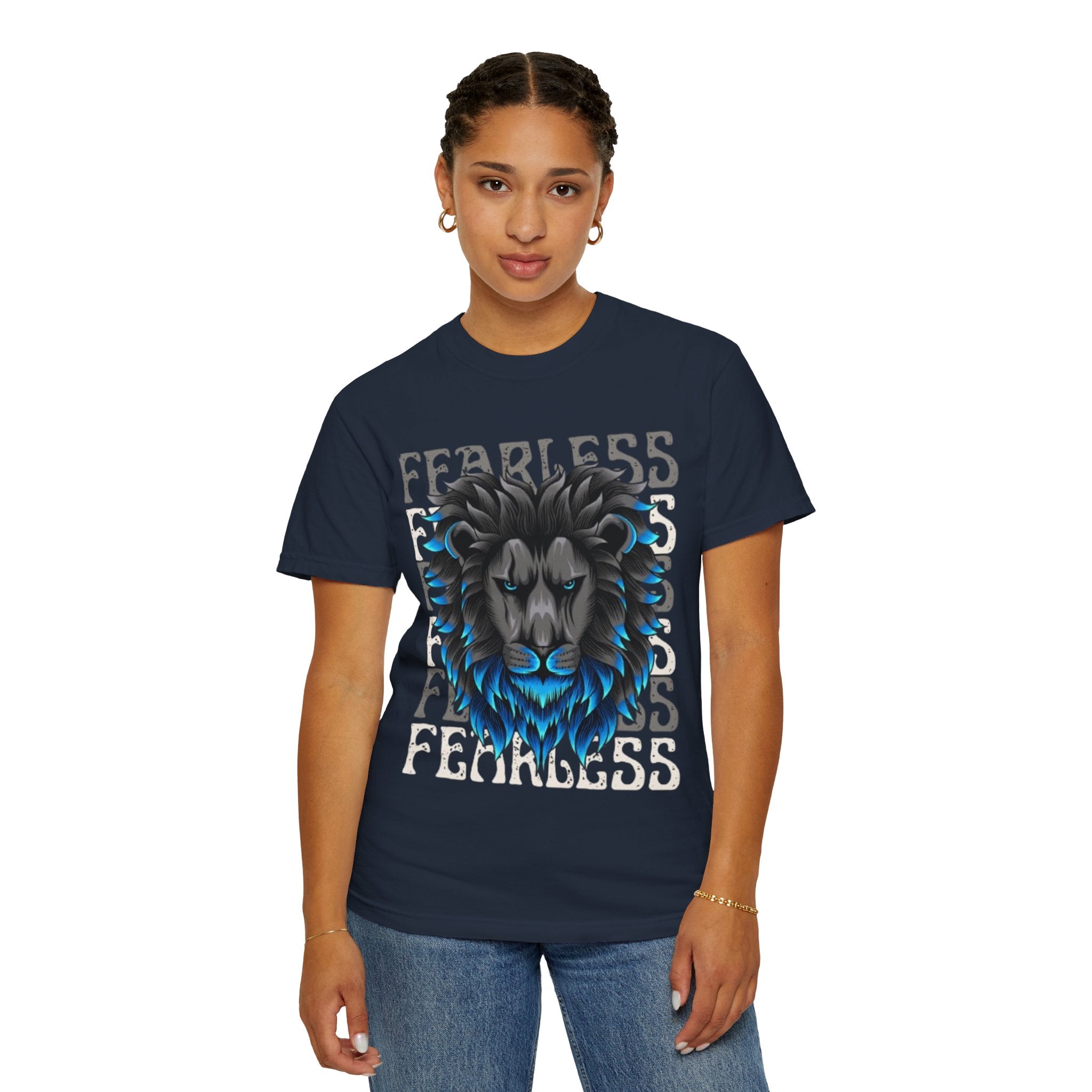 Fearless Lion Graphic T-Shirt, Unisex Short Sleeve Tee, Animal Lover Gift, Inspirational Outfit, Casual Wear, Birthday Present