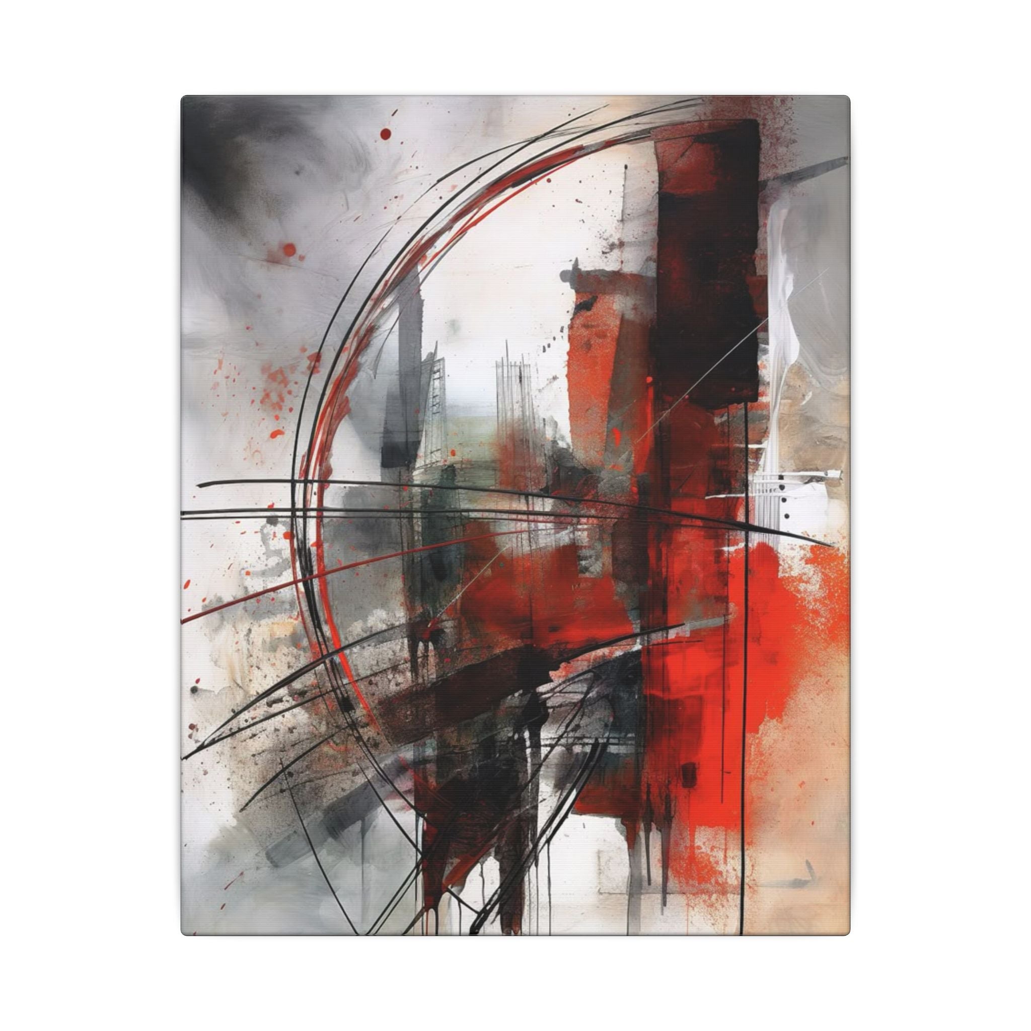 Abstract Red and Black Wall Art Canvas, Home Decor, Modern Art, Office Wall Decor, Minimalist Art, Gift for Art Lovers