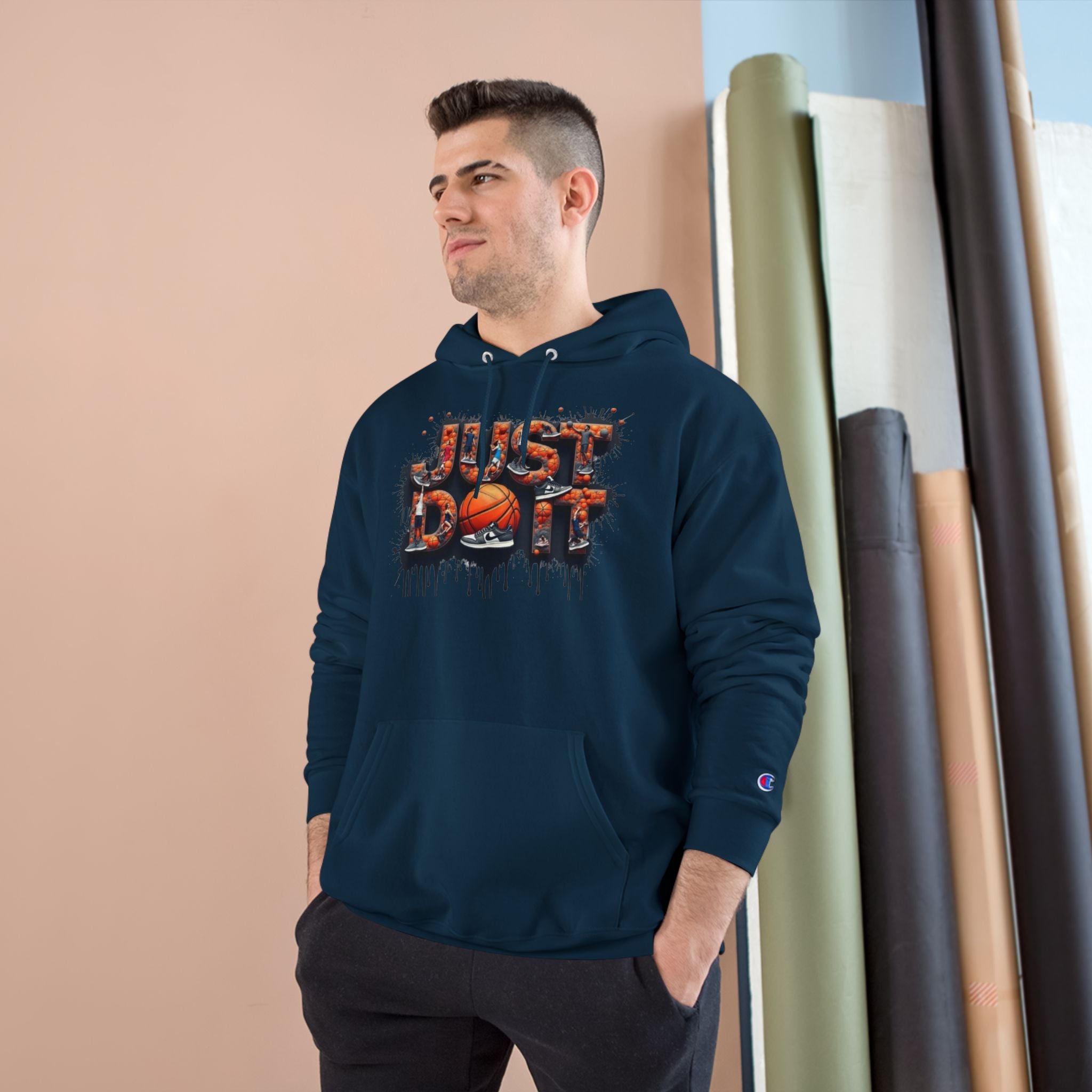 Sporty Champion Hoodie - Just Do It, Casual Wear, Gym Fashion, Athleisure Style, Gift for Basketball Fans