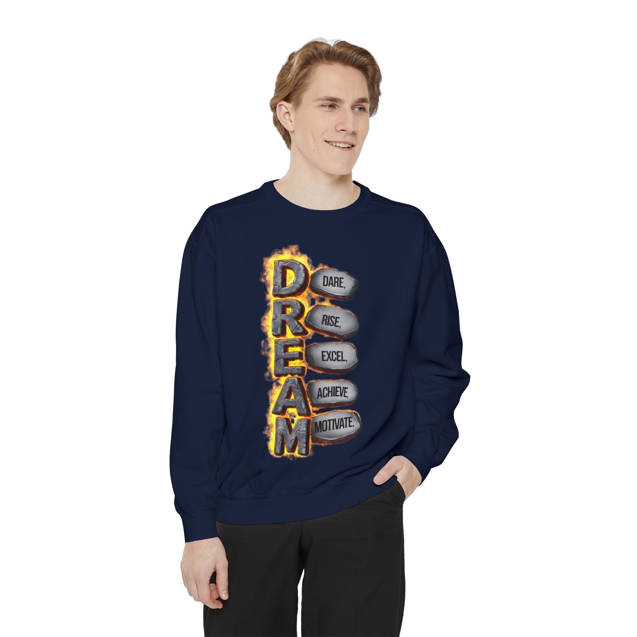 Dream Inspiring Unisex Sweatshirt, Cozy Motivational Gift, Perfect for Casual Outings, Dreamers & Creatives, Inspirational Apparel