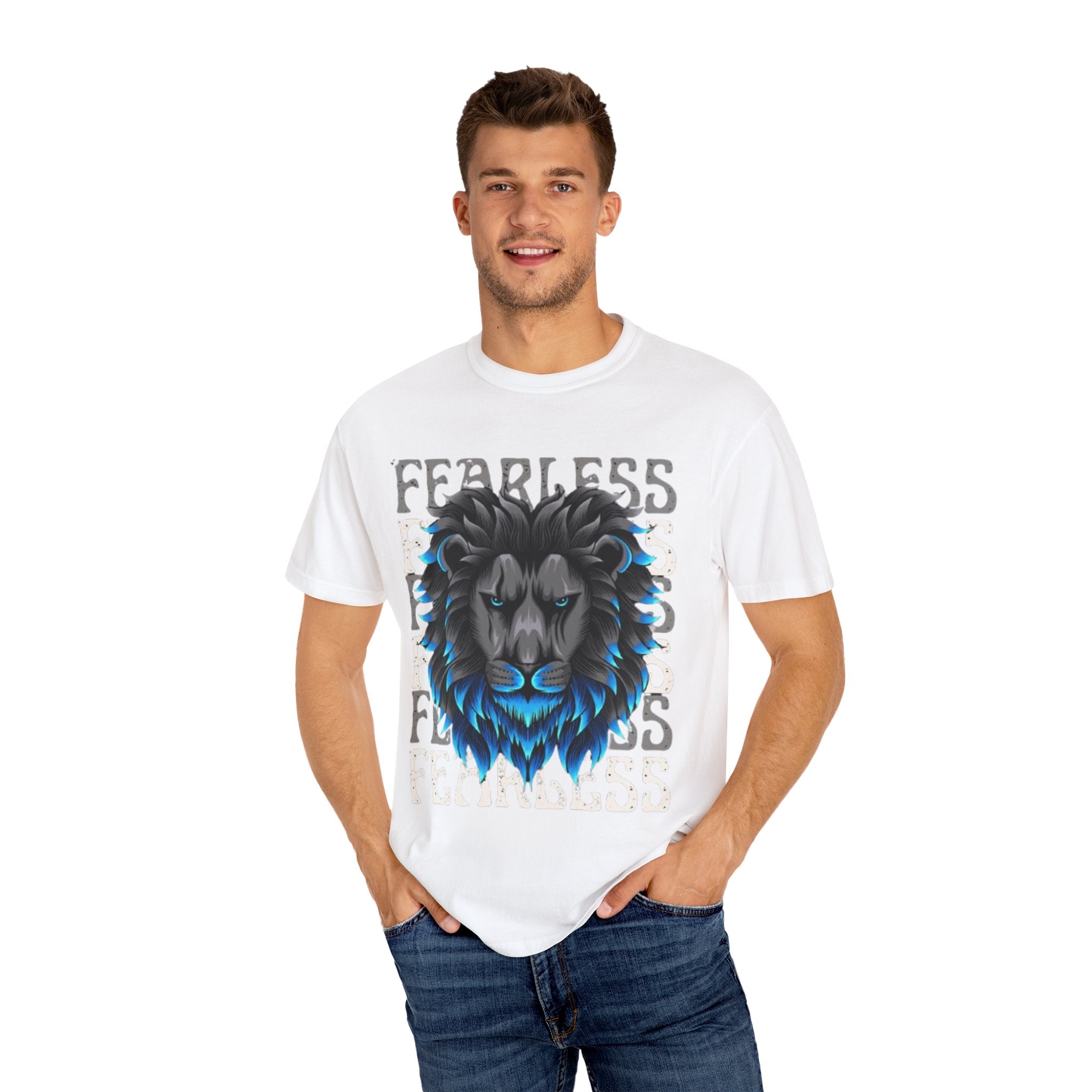 Fearless Lion Graphic T-Shirt, Unisex Short Sleeve Tee, Animal Lover Gift, Inspirational Outfit, Casual Wear, Birthday Present