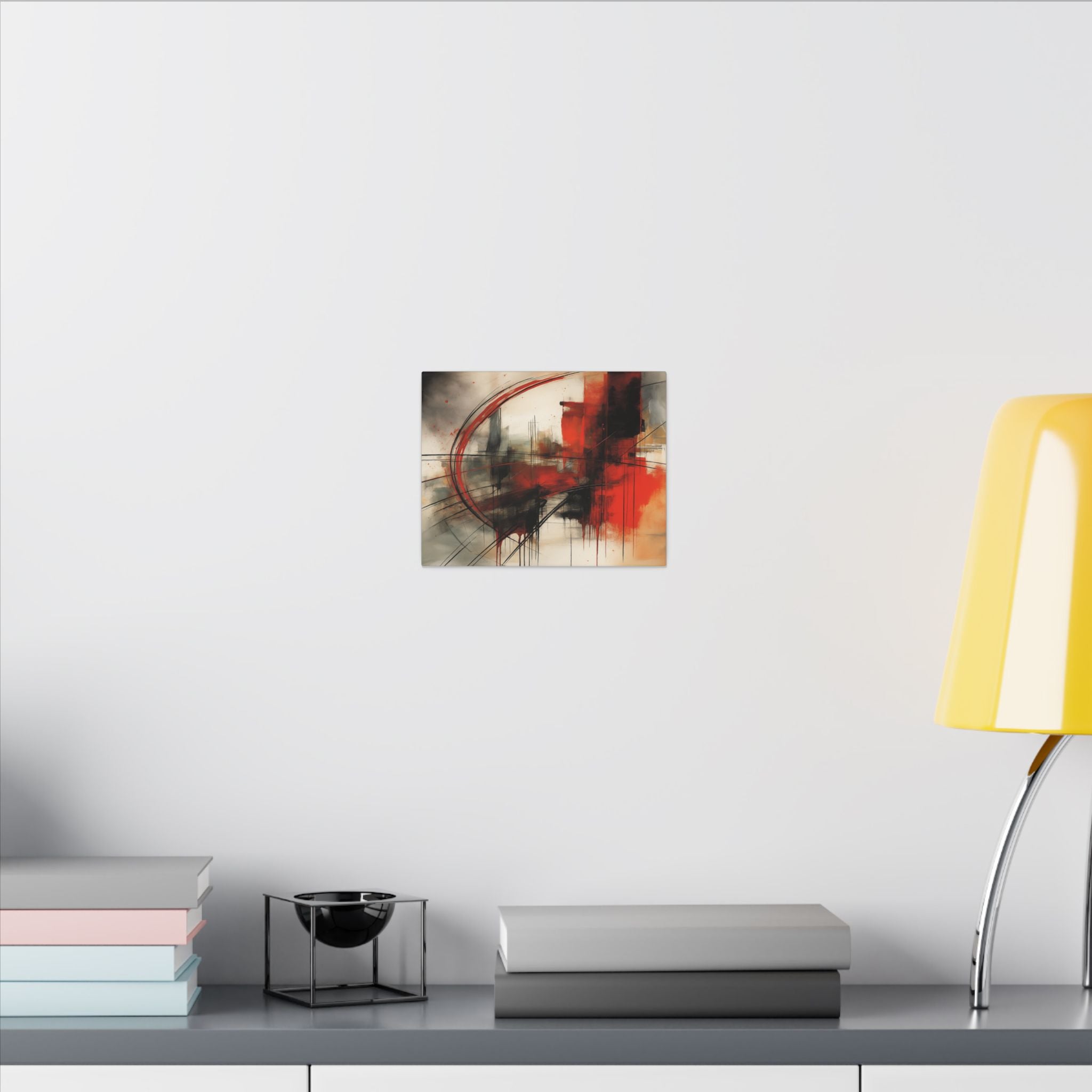 Abstract Red and Black Wall Art Canvas, Home Decor, Modern Art, Office Wall Decor, Minimalist Art, Gift for Art Lovers
