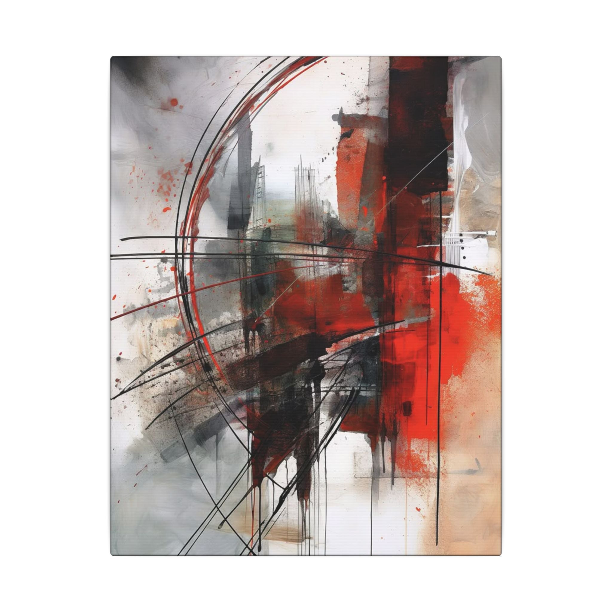 Abstract Red and Black Wall Art Canvas, Home Decor, Modern Art, Office Wall Decor, Minimalist Art, Gift for Art Lovers