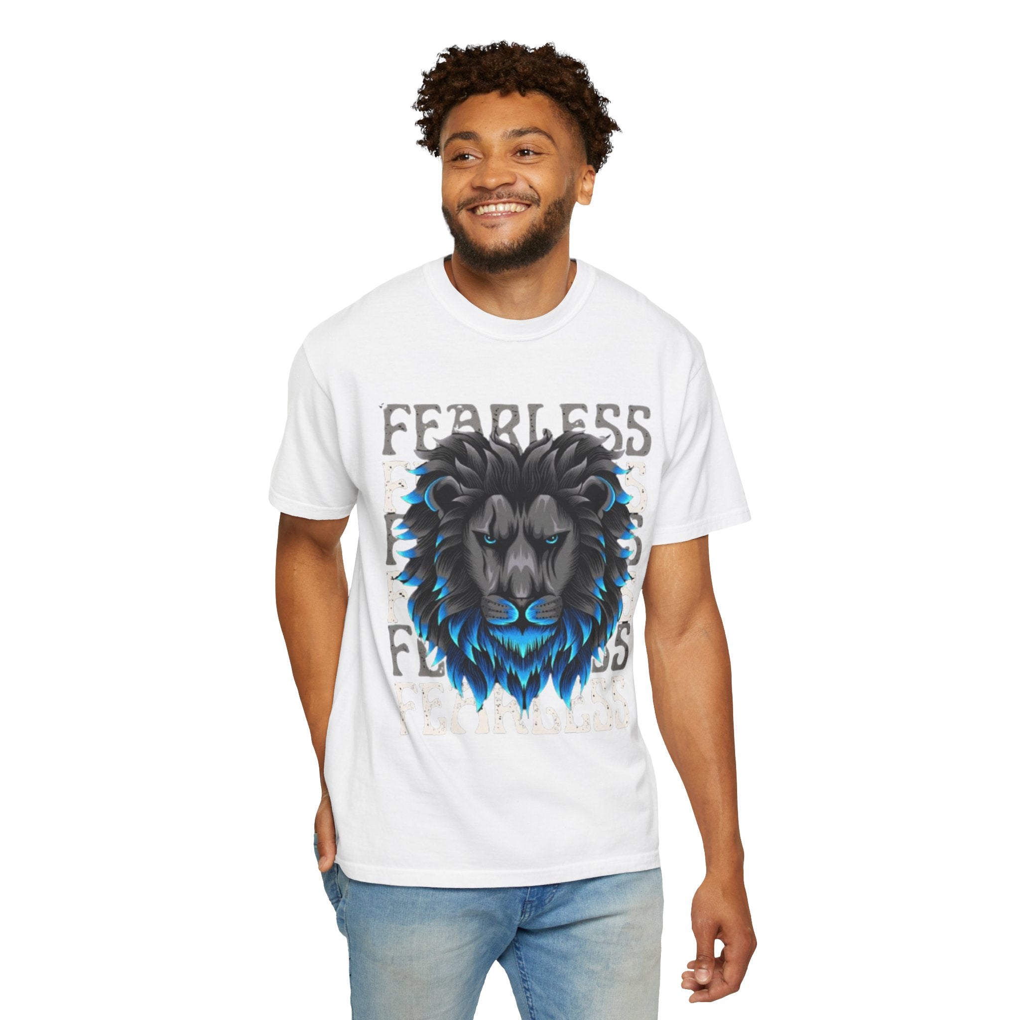 Fearless Lion Graphic T-Shirt, Unisex Short Sleeve Tee, Animal Lover Gift, Inspirational Outfit, Casual Wear, Birthday Present