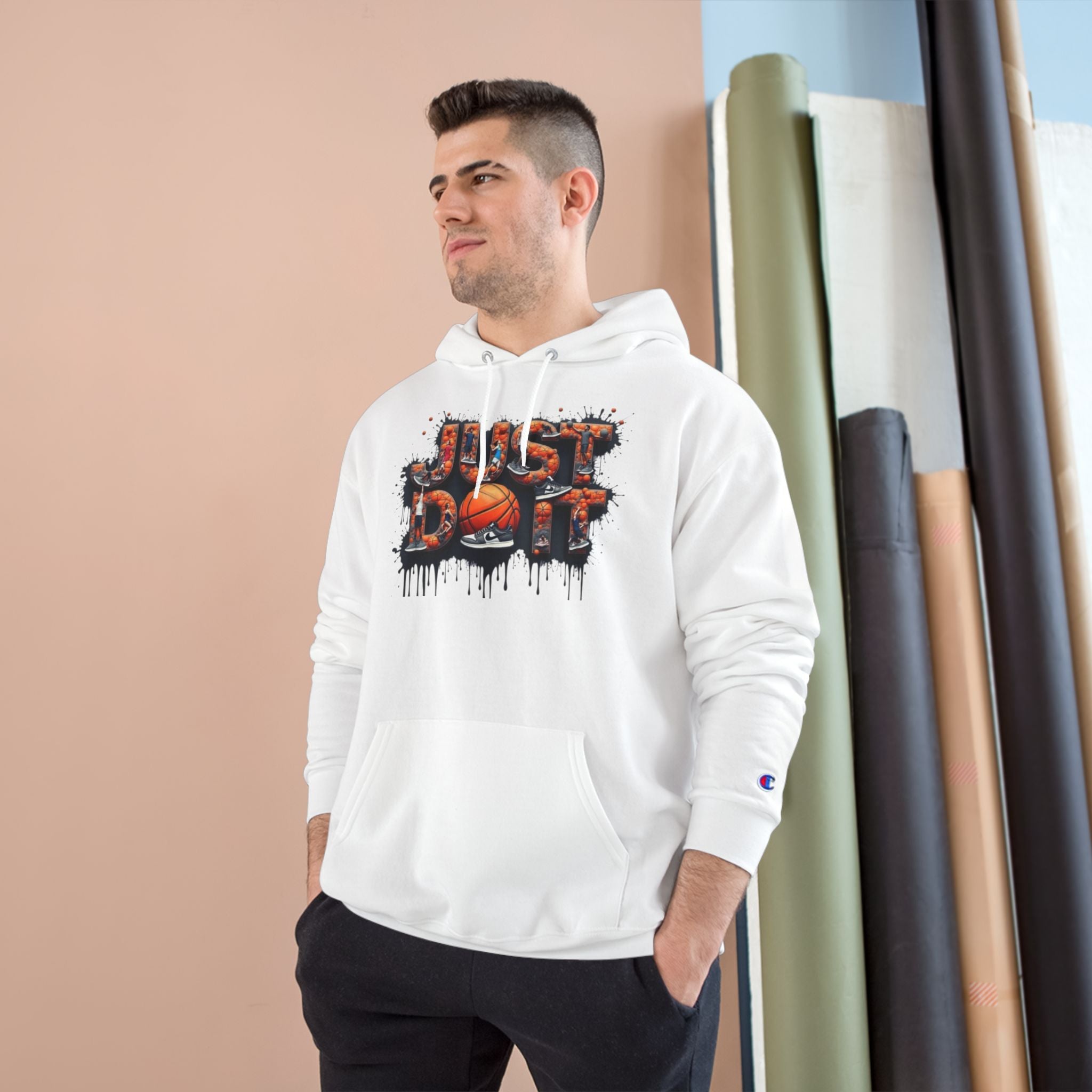 Sporty Champion Hoodie - Just Do It, Casual Wear, Gym Fashion, Athleisure Style, Gift for Basketball Fans